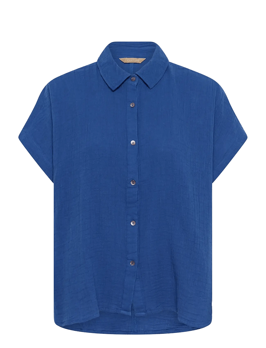 Culture - CUmyra Elina SS Shirt - chemises à manches courtes - nautical blue - 1