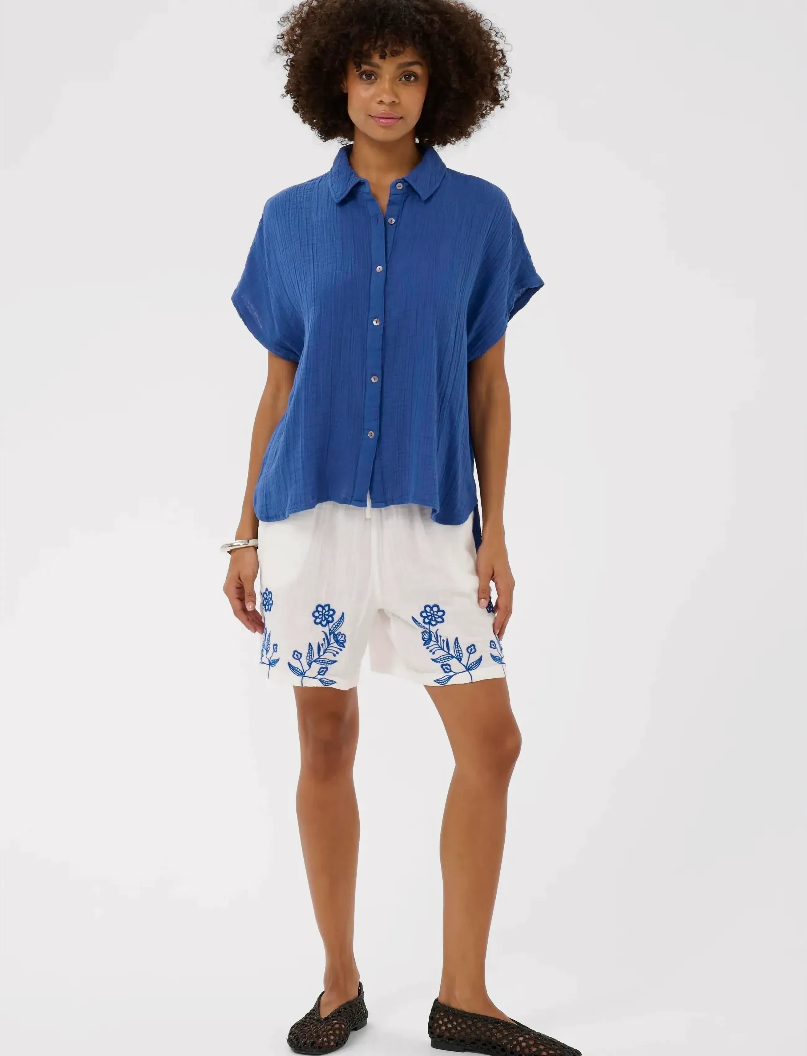 Culture - CUmyra Elina SS Shirt - chemises à manches courtes - nautical blue - 3