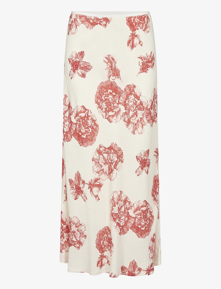 Culture - CUalexa Skirt - maxi röcke - offwhite/red flower - 1