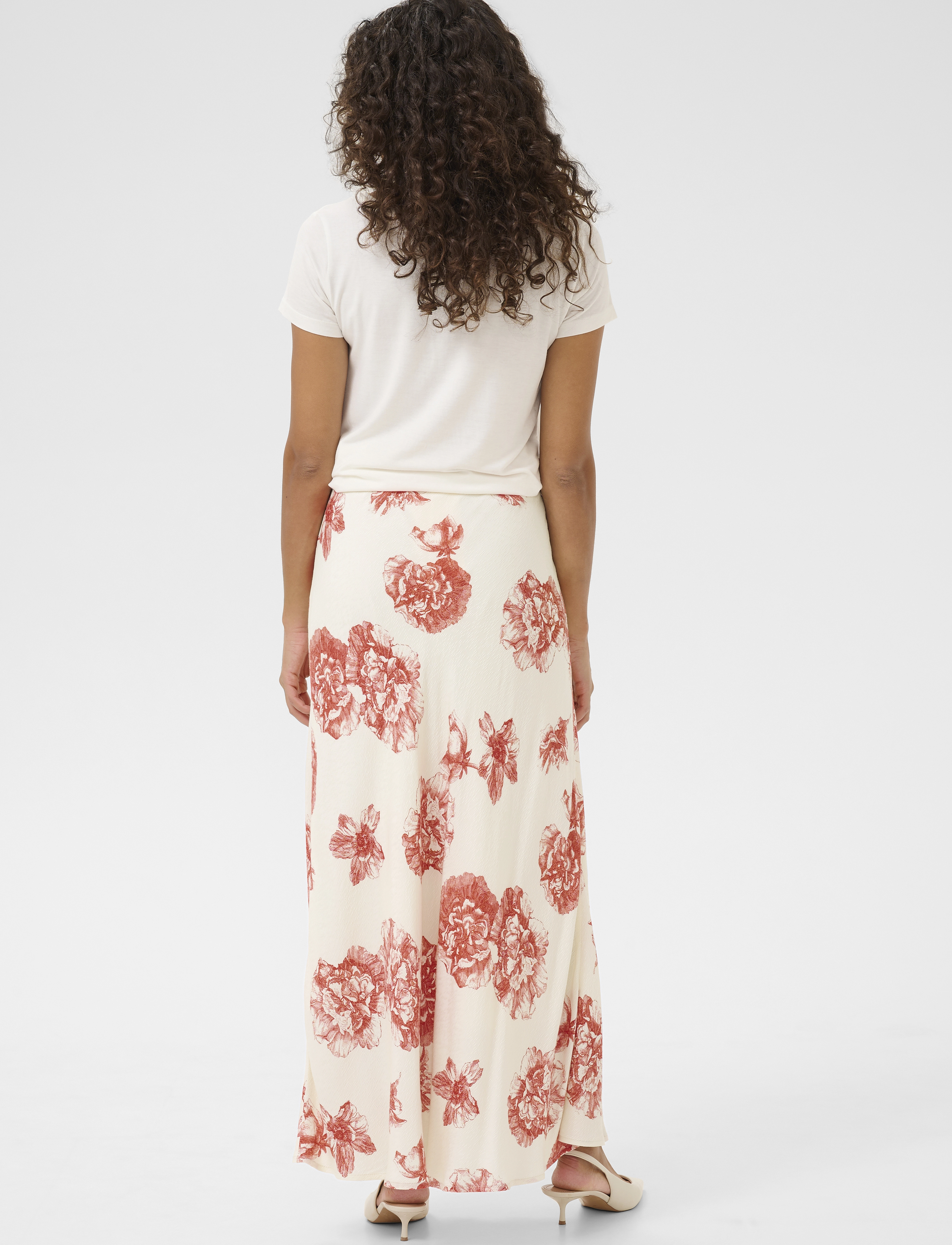 Culture - CUalexa Skirt - maxi röcke - offwhite/red flower - 4