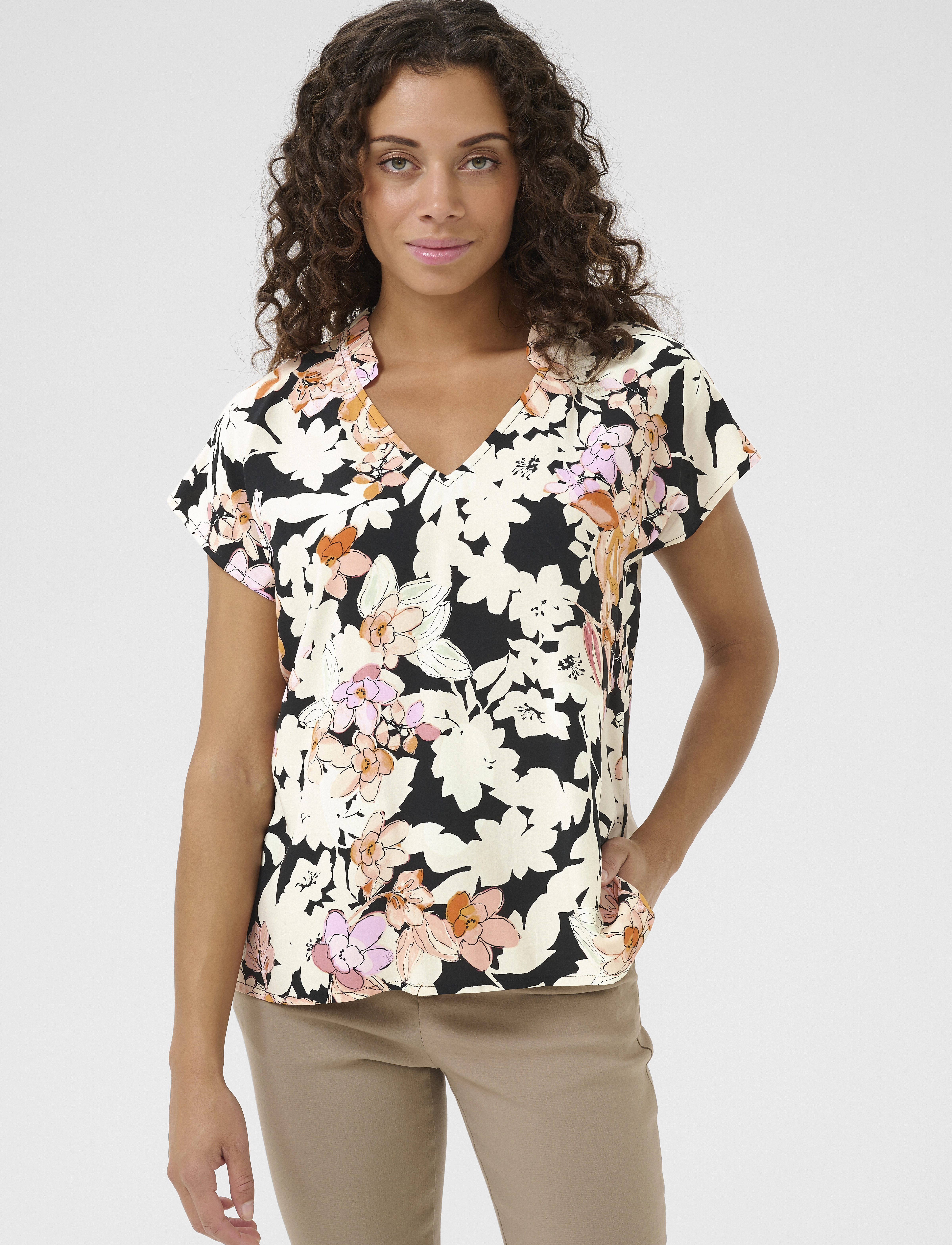 Culture Cuaudrey Bello Capsleeve, S, T-shirts & Oberteile, Schwarz - Short-sleeved, Frauen