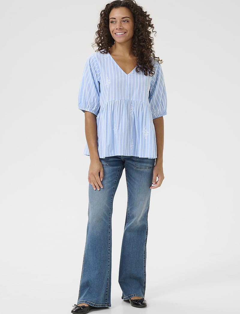 Culture - CUbaloo Blouse - blouses à manches courtes - blue stripe - 3