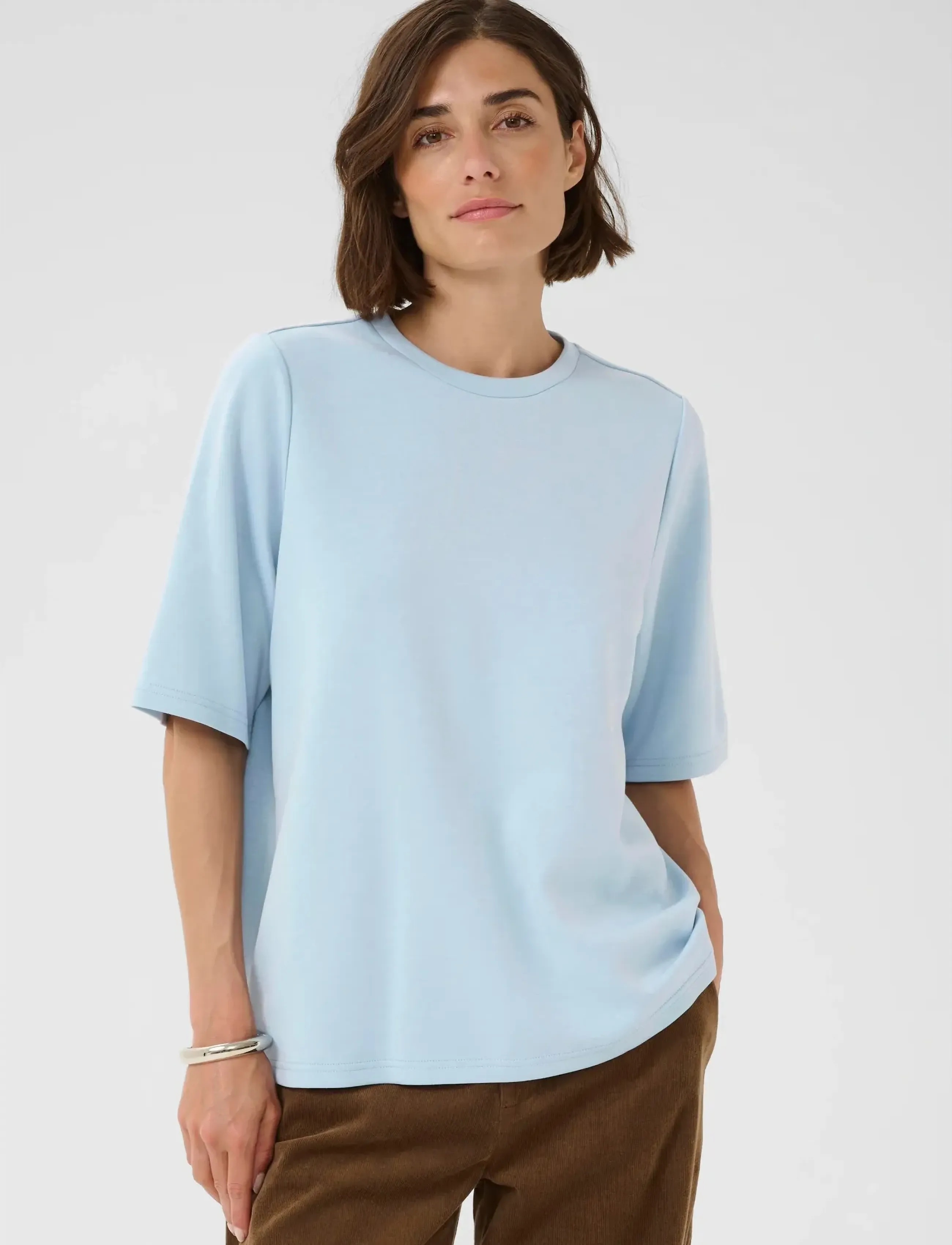 Culture Cuhara Chabrina Tee, L, Blue, T-Shirts & Toppe > Kortærmede, Dame