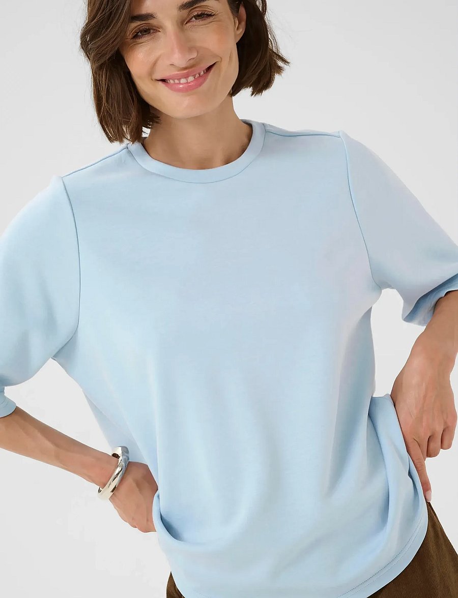 Culture - CUhara Chabrina Tee - t-särgid - cashmere blue - 5