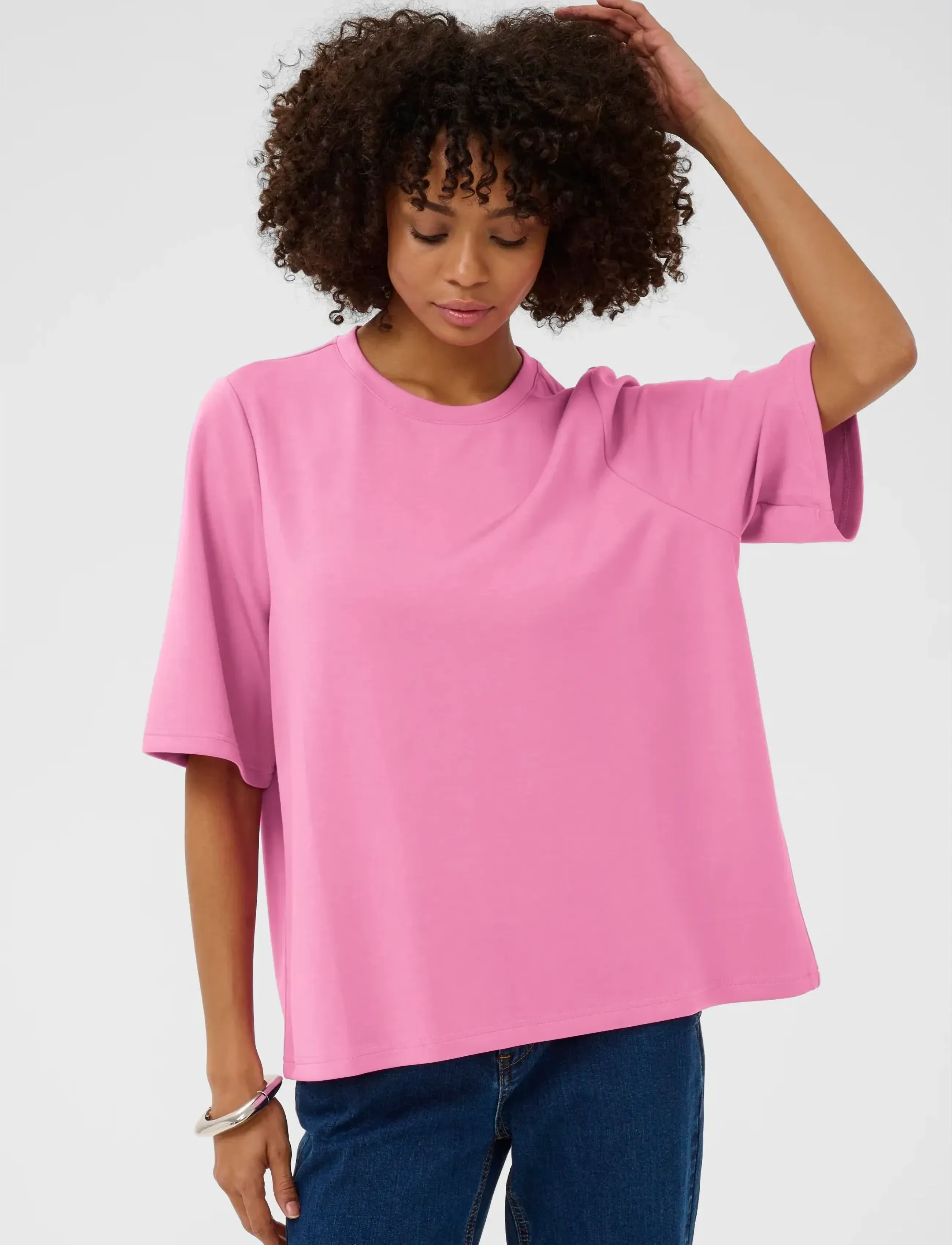 Culture CUhara Chabrina Tee - T-shirts & Hauts - FUCHSIA PINK / pink/rose