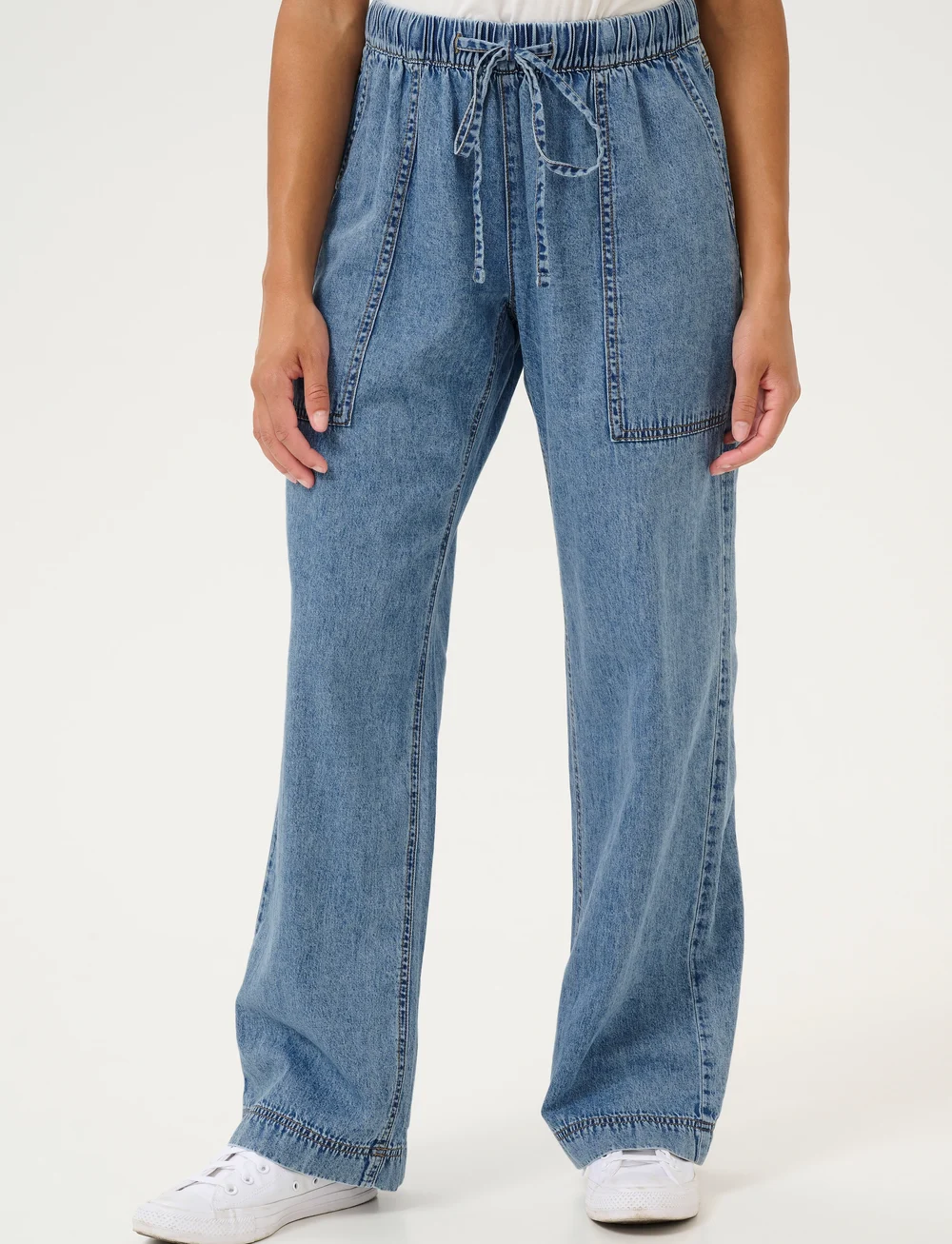Culture - CUadele Arpa Pants - bukser med lige ben - blue stone wash - 0