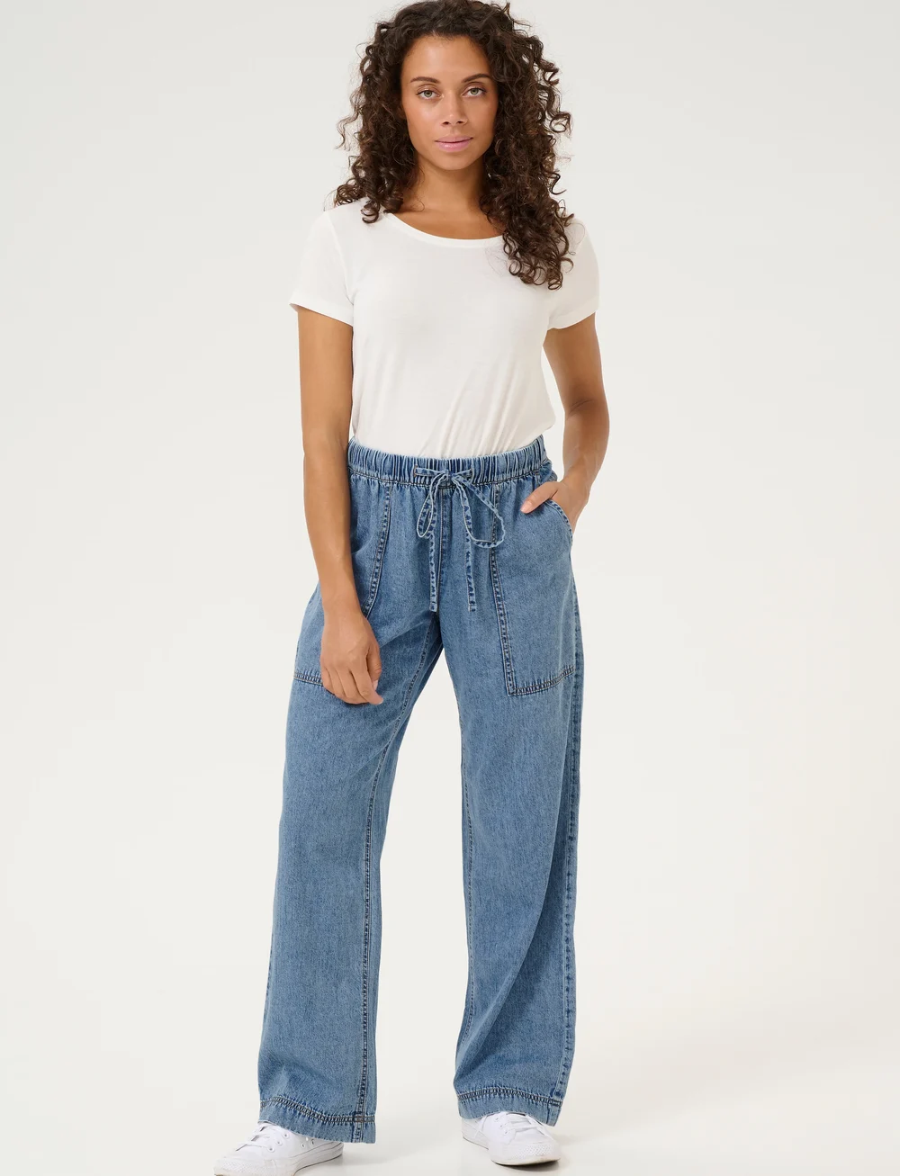 Culture - CUadele Arpa Pants - bukser med lige ben - blue stone wash - 3