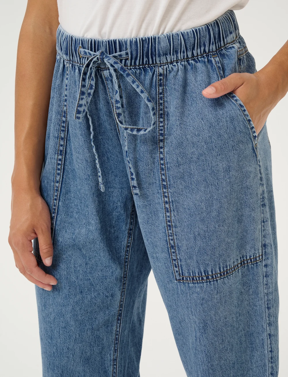 Culture - CUadele Arpa Pants - bukser med lige ben - blue stone wash - 5