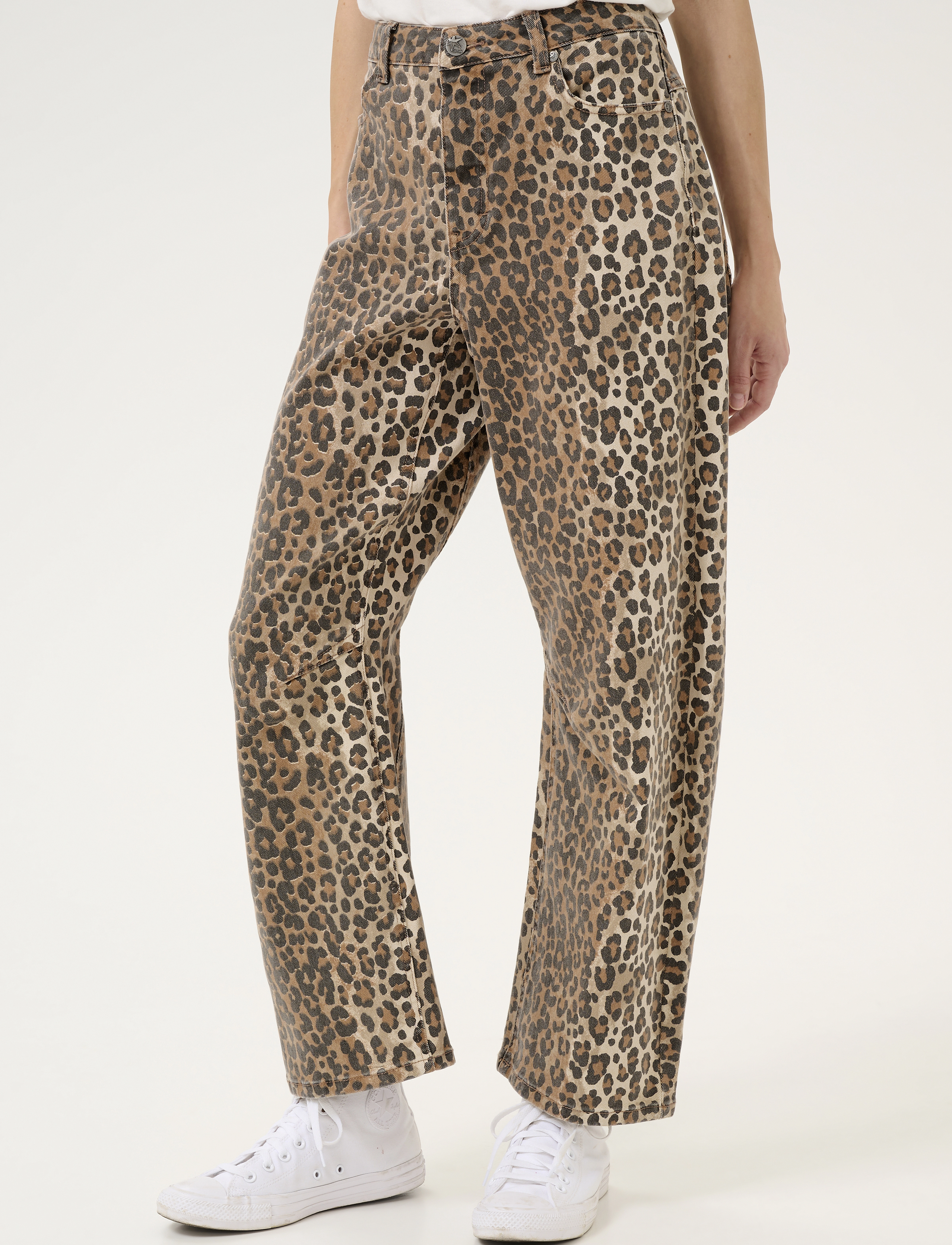 Culture CUaliena Pants - Transitional Layering - LEOPARD / beige