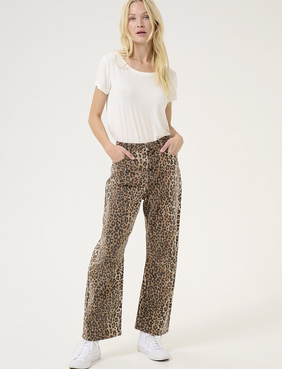 Culture - CUaliena Pants - alt kitsenevad teksad - leopard - 3