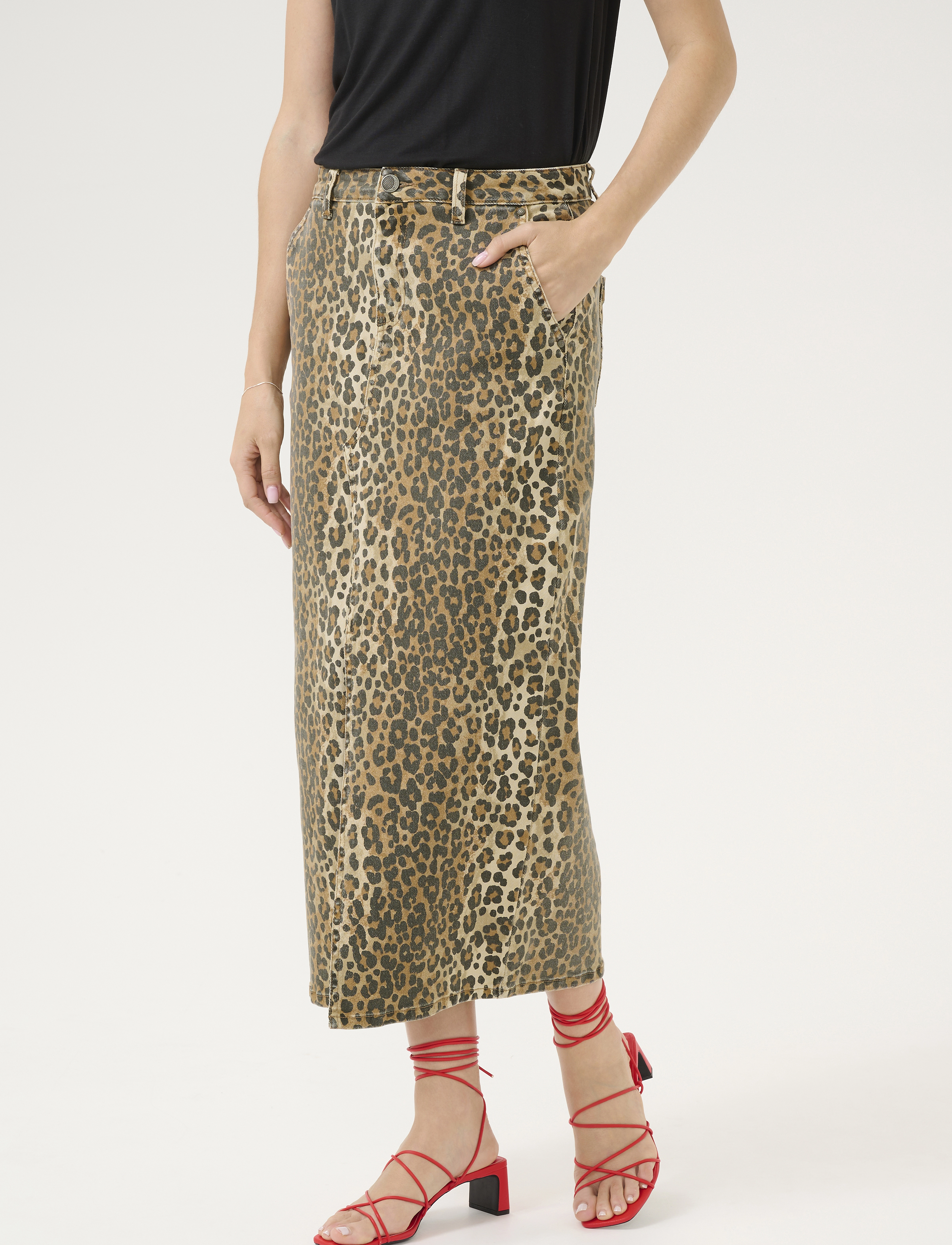 Culture CUaliena Skirt - Nederdele - LEOPARD / beige