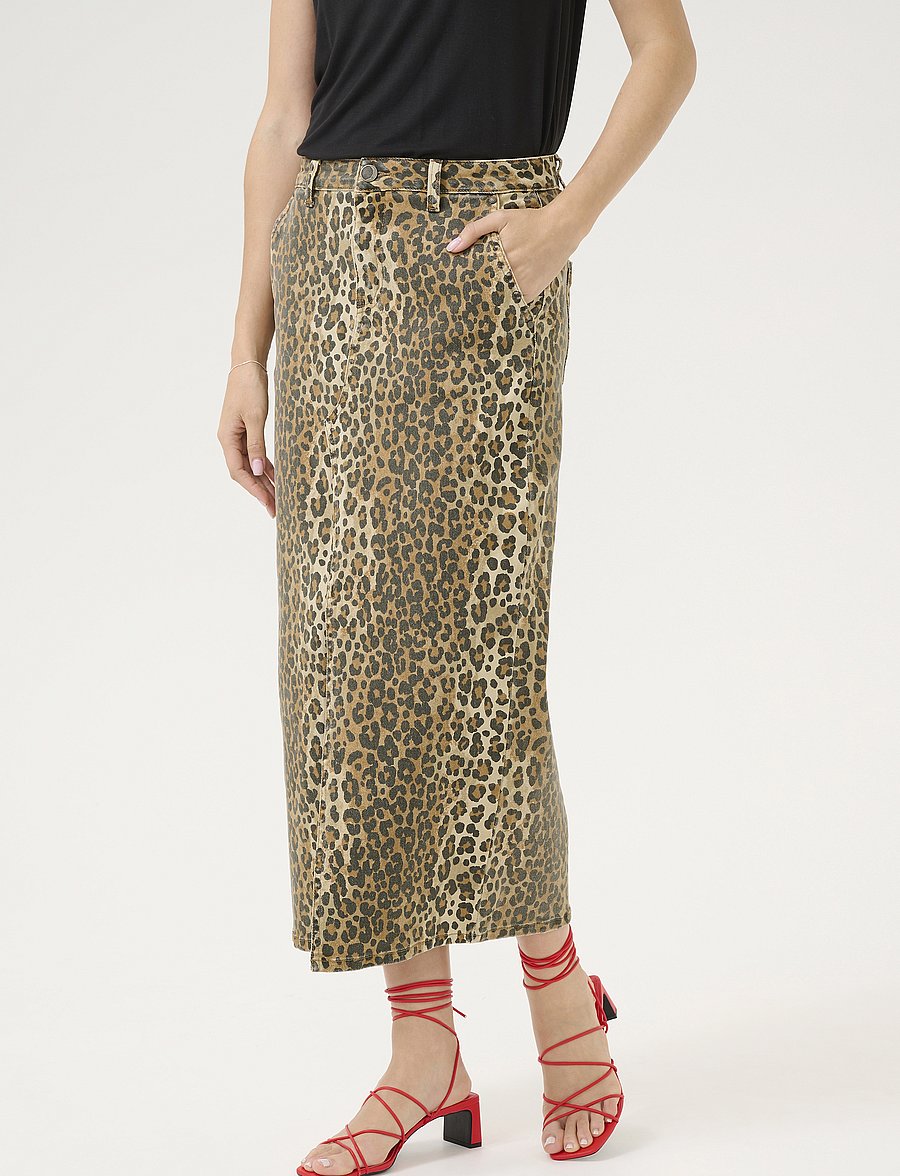 Culture - CUaliena Skirt - jupes midi - leopard - 0