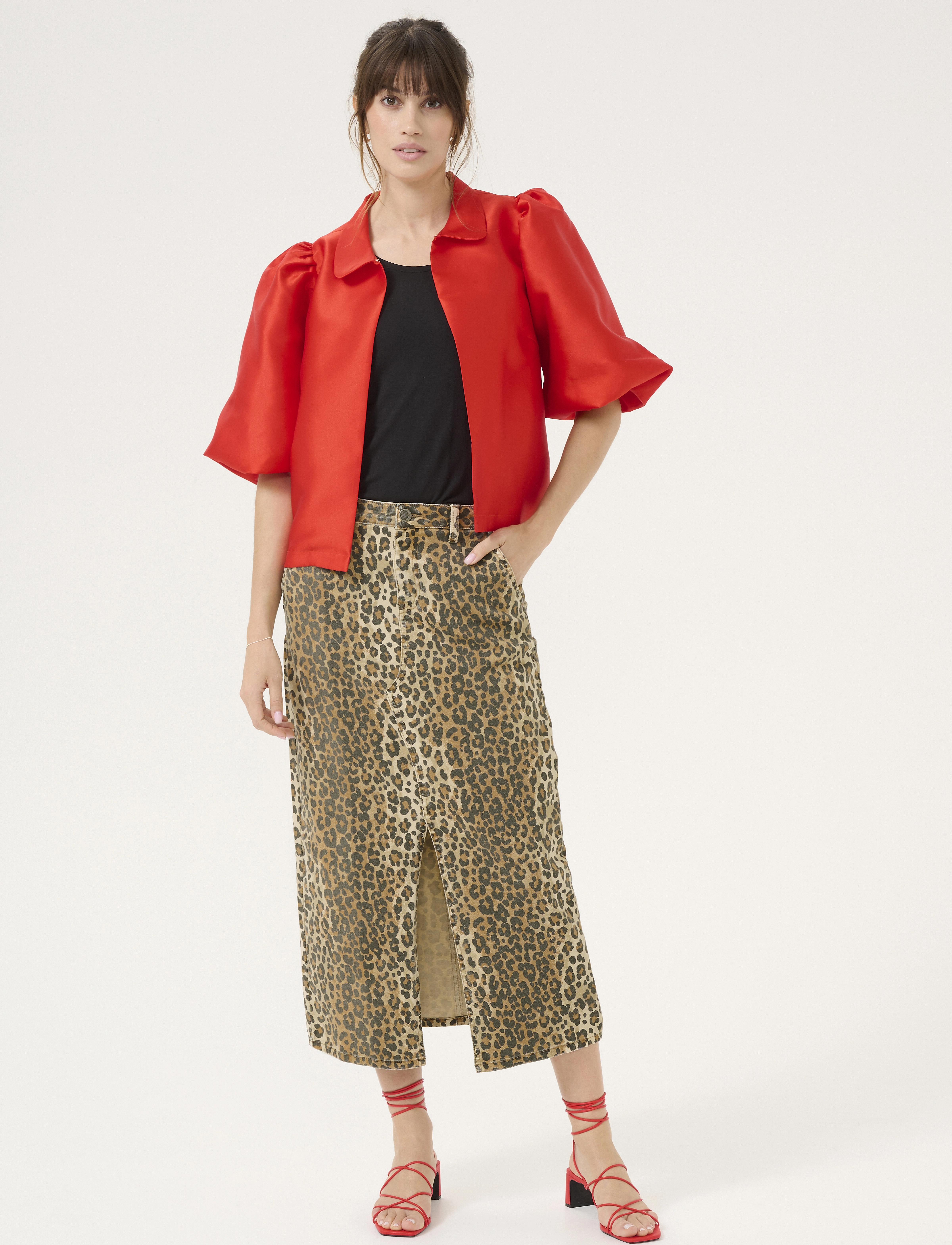 Culture - CUaliena Skirt - jupes midi - leopard - 3