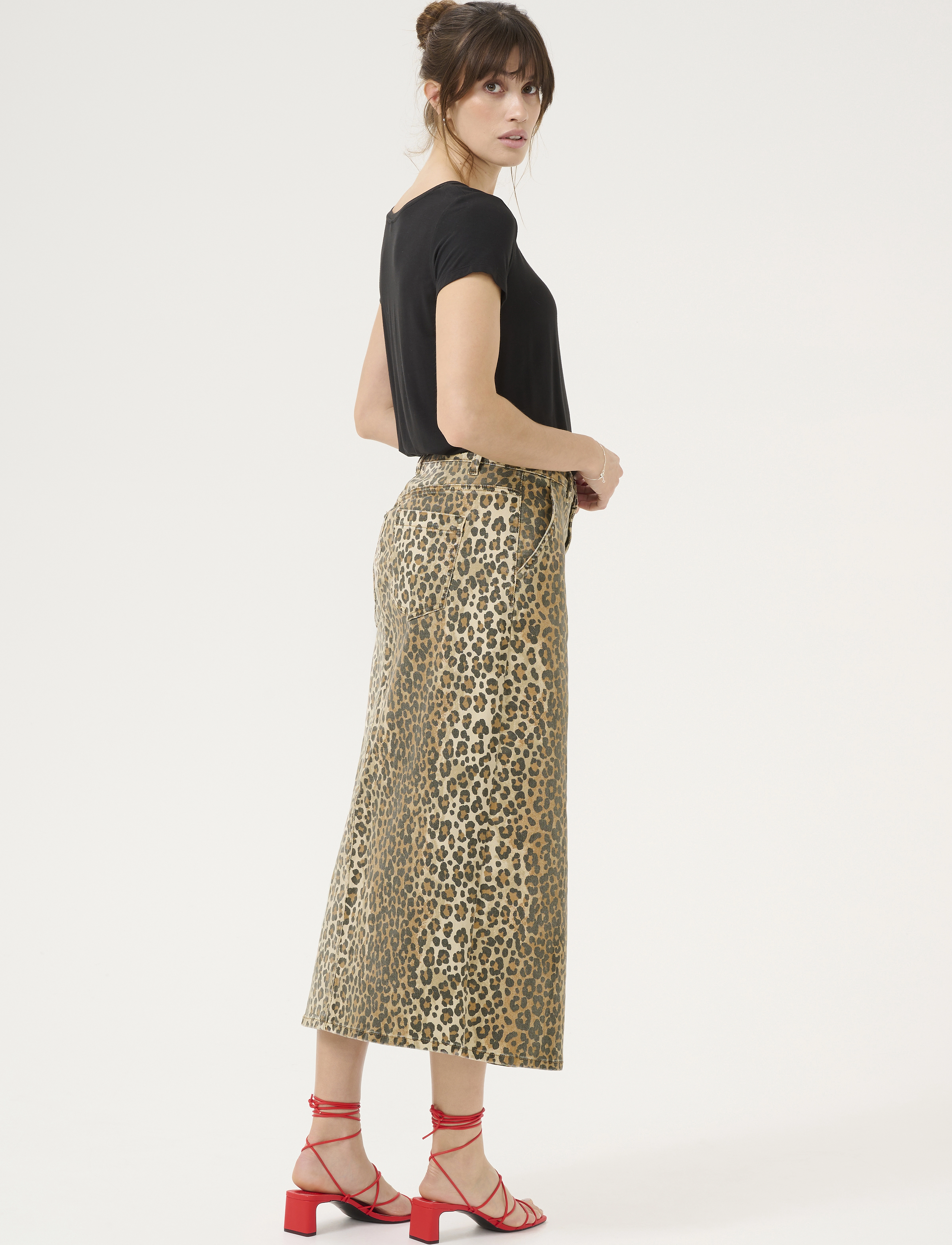 Culture - CUaliena Skirt - jupes midi - leopard - 4