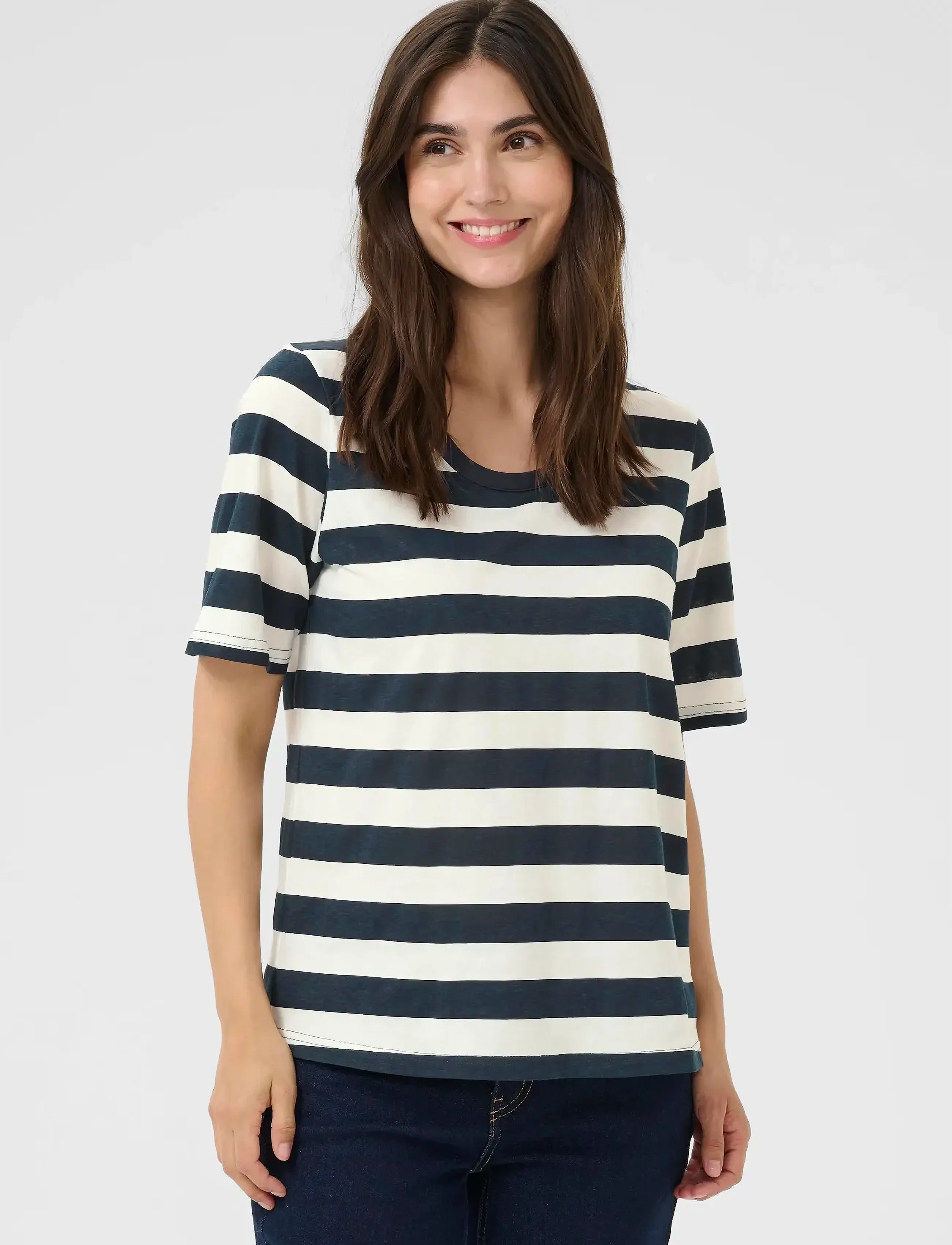 Culture CUbenzo Deia T-Shirt - T-shirts & Toppar - SALUTE/WHITE STRIPE / navy
