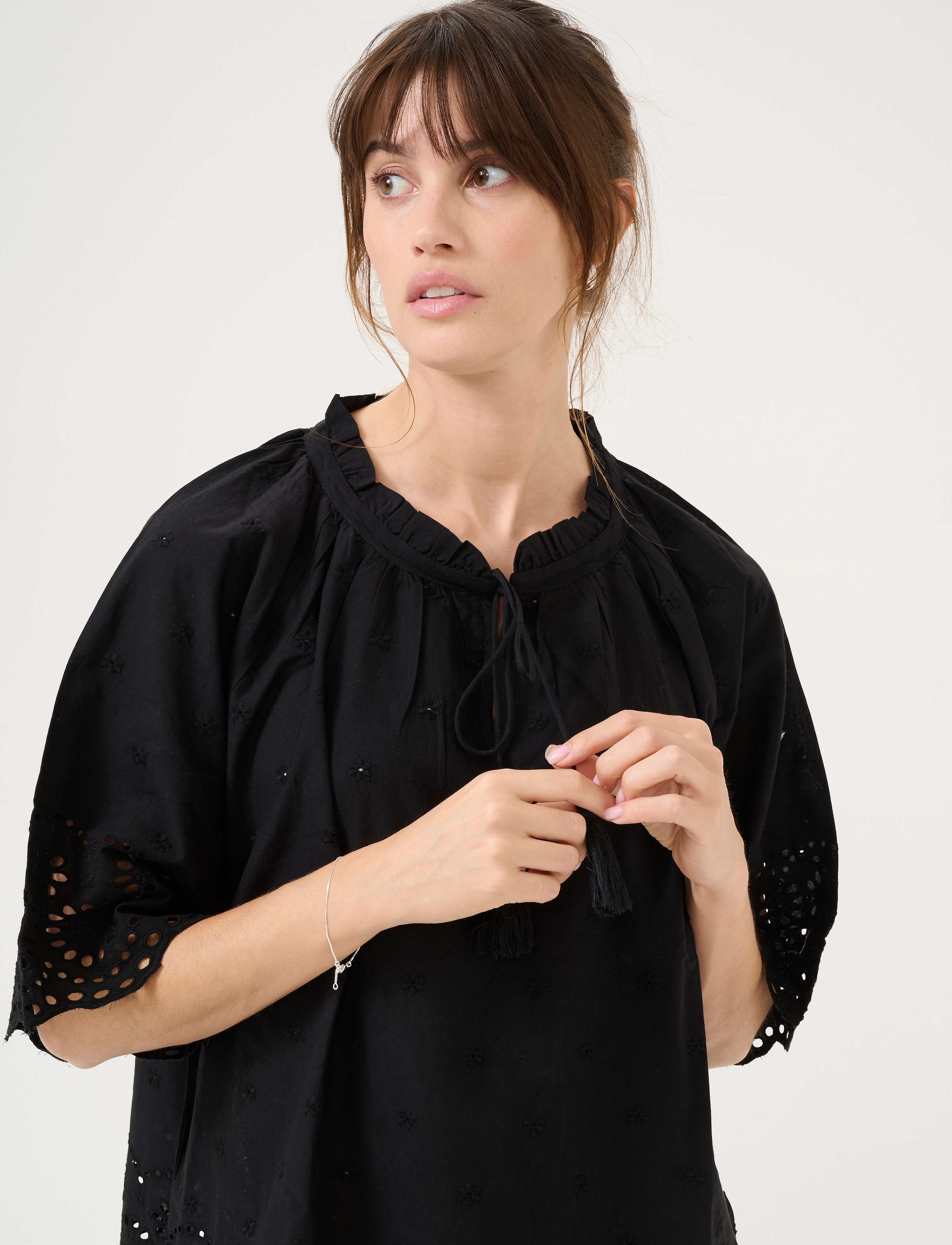 Culture - CUreya Blouse - bluzki krotkim rekawem - black - 5