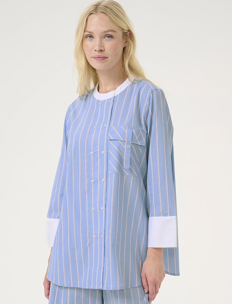 Culture - CUvelo Shirt - langärmlige hemden - blue stripe - 0