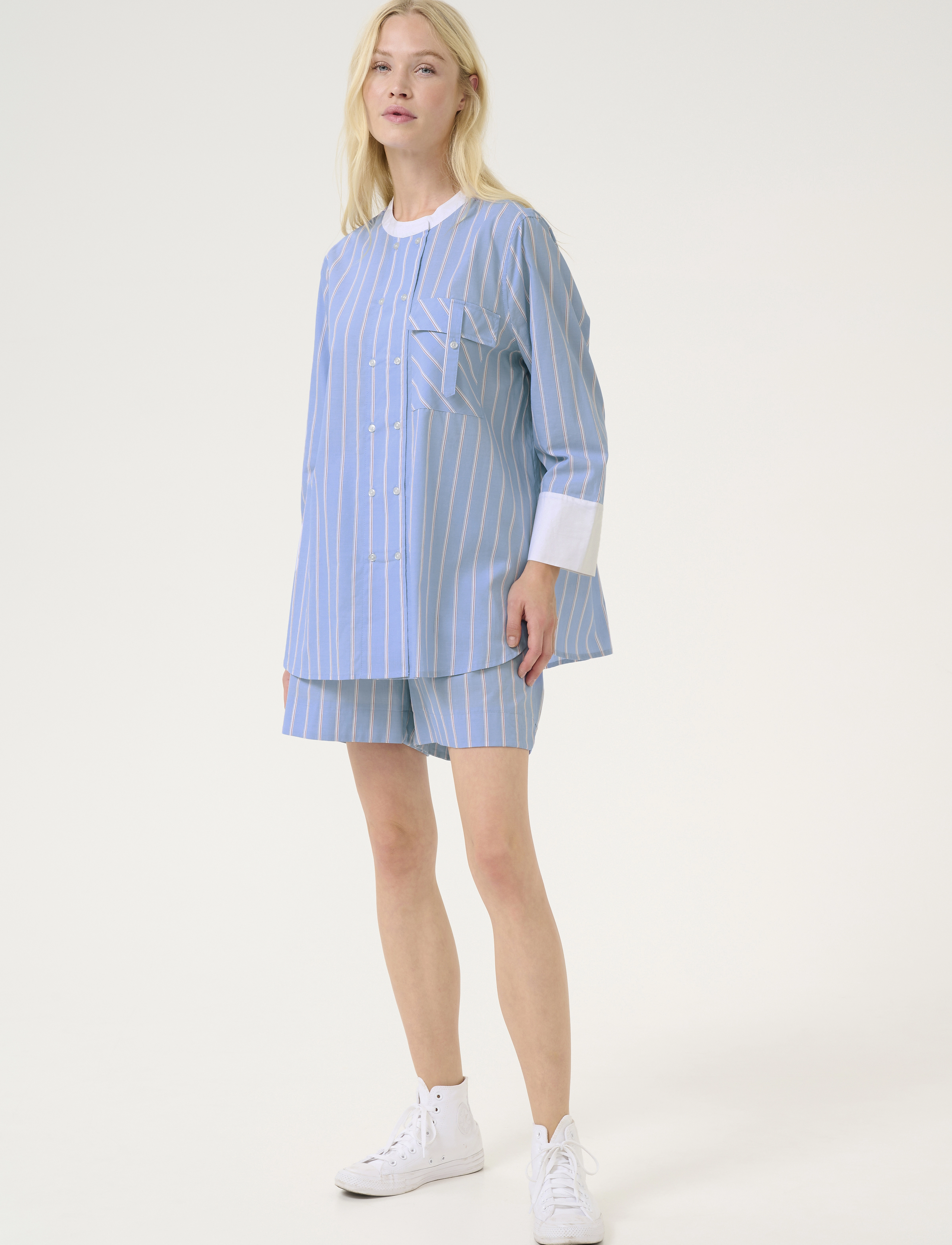 Culture - CUvelo Shirt - langærmede skjorter - blue stripe - 3