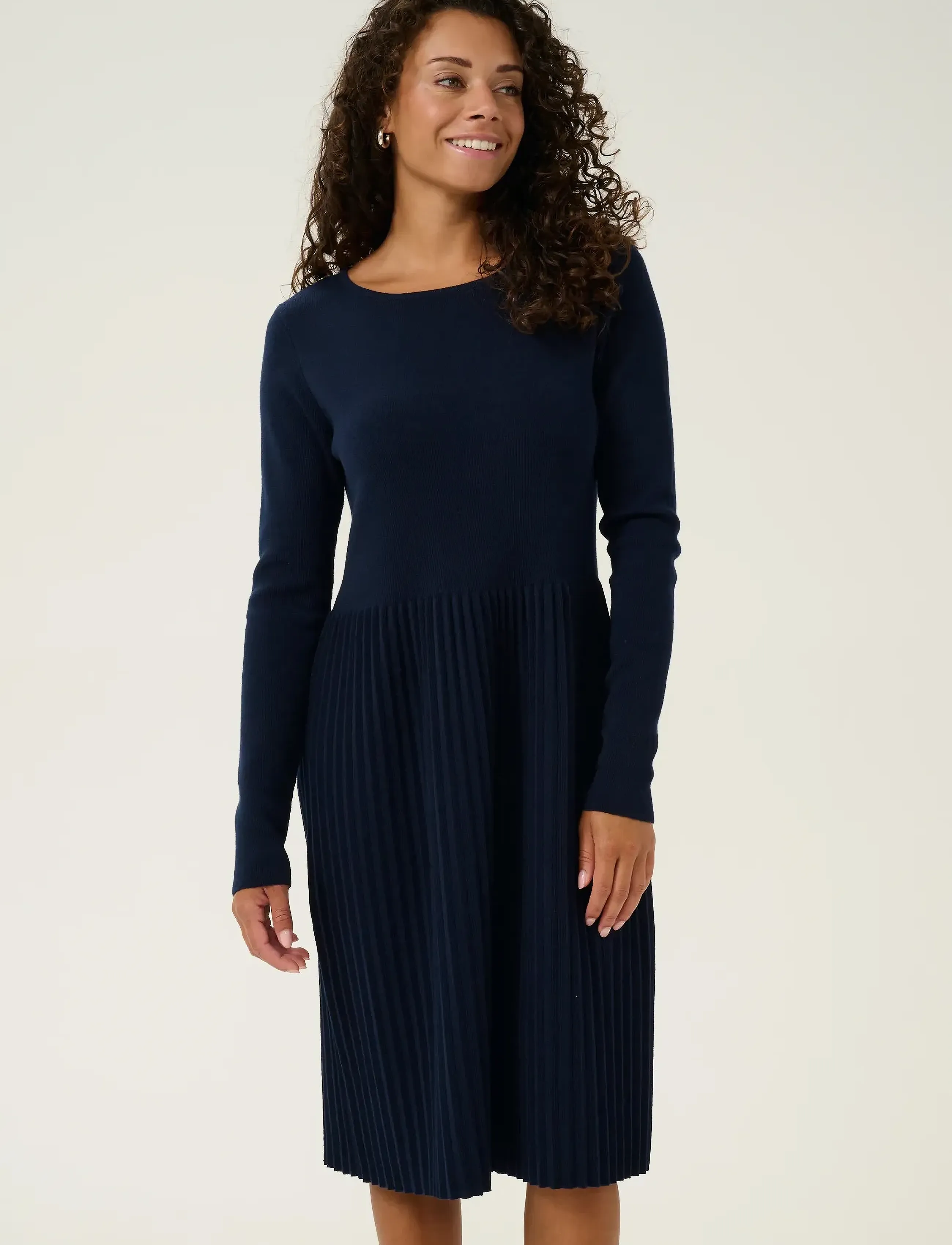 Culture Culuci Dress, Kvinder, Langærmet Strikkjole, Navy, Str: XL