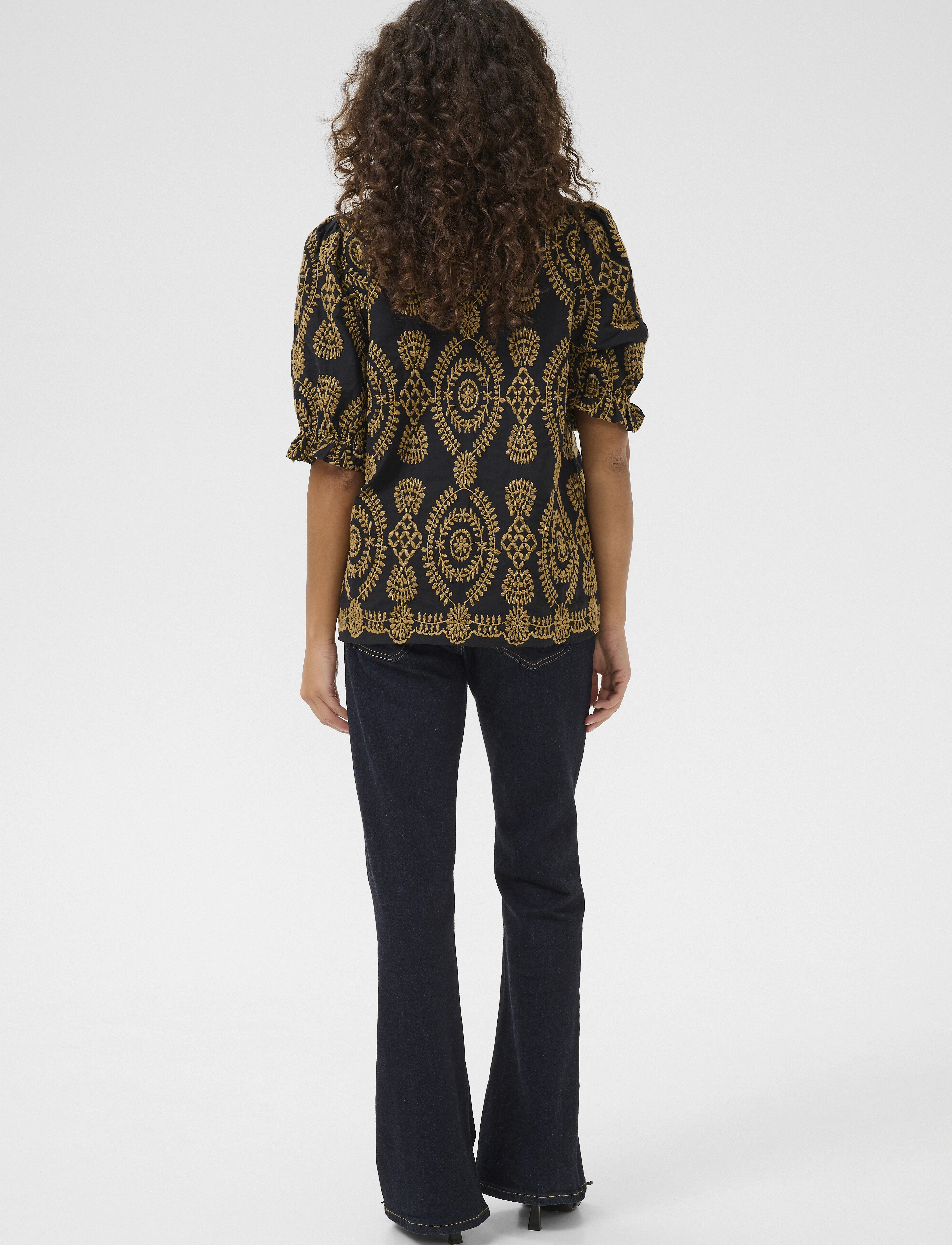 Culture - CUtia Aidy Blouse - short-sleeved blouses - black - 4