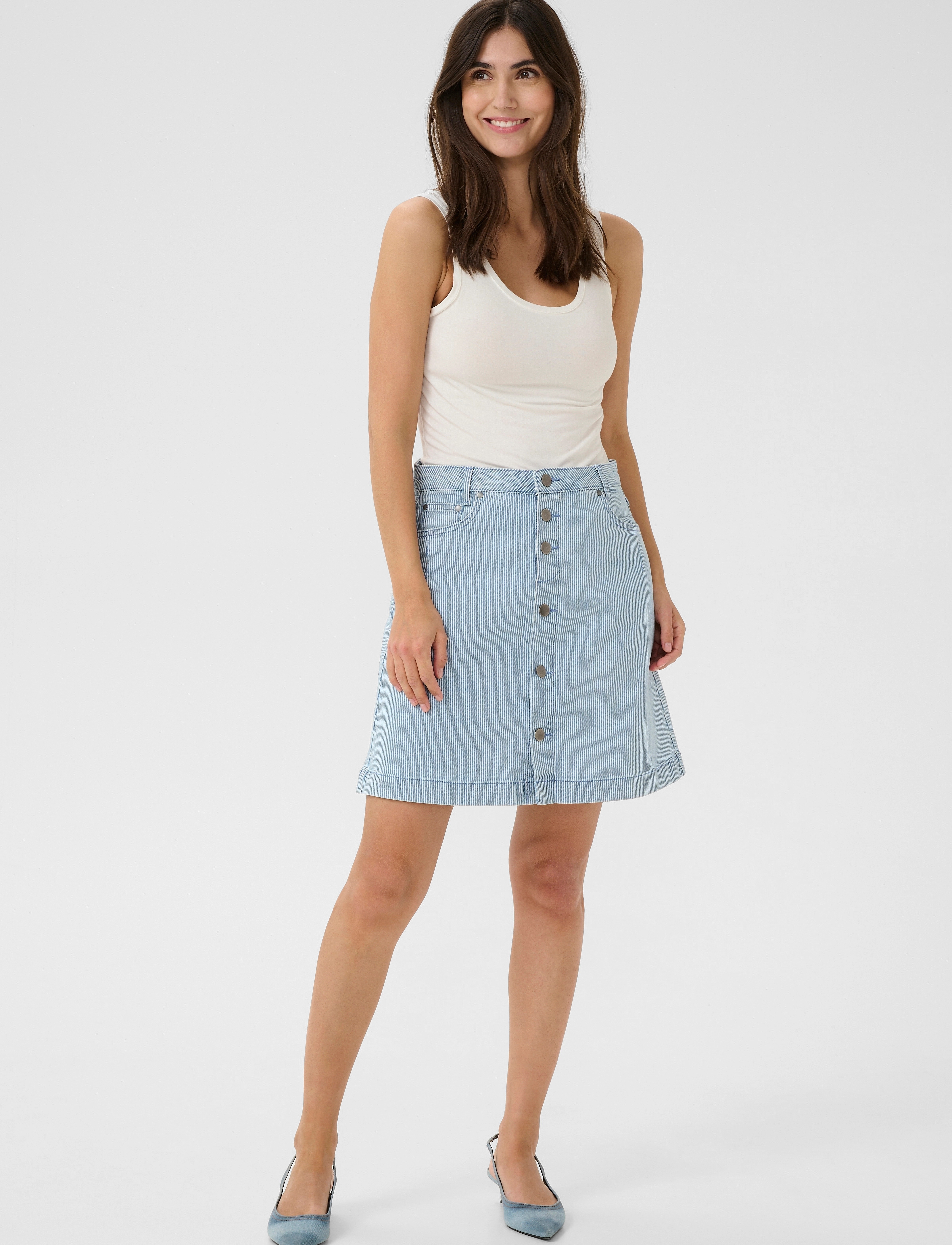 Culture - CUmilky Short Skirt - kurze röcke - blue/white stripe - 3