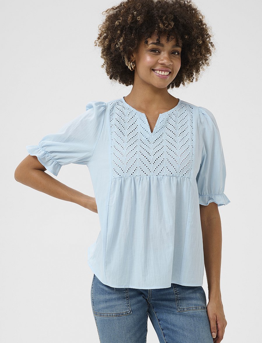 Culture - CUmuxi Toril Blouse - blouses à manches courtes - cashmere blue - 0