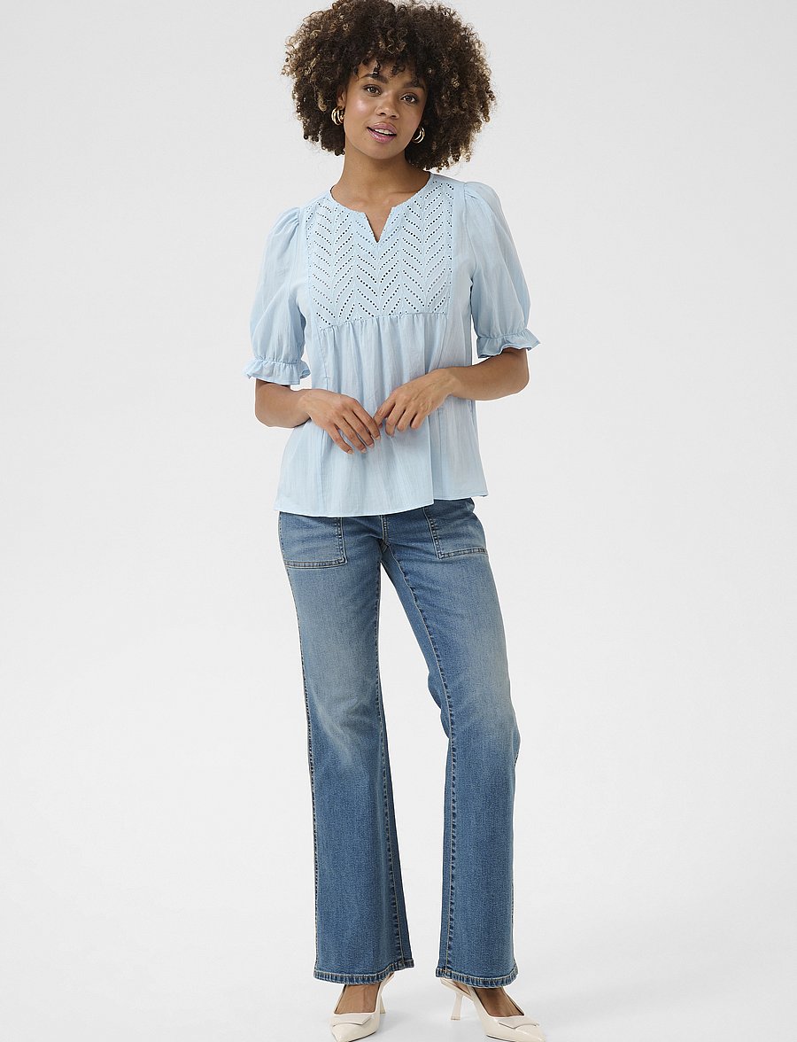 Culture - CUmuxi Toril Blouse - blouses à manches courtes - cashmere blue - 3