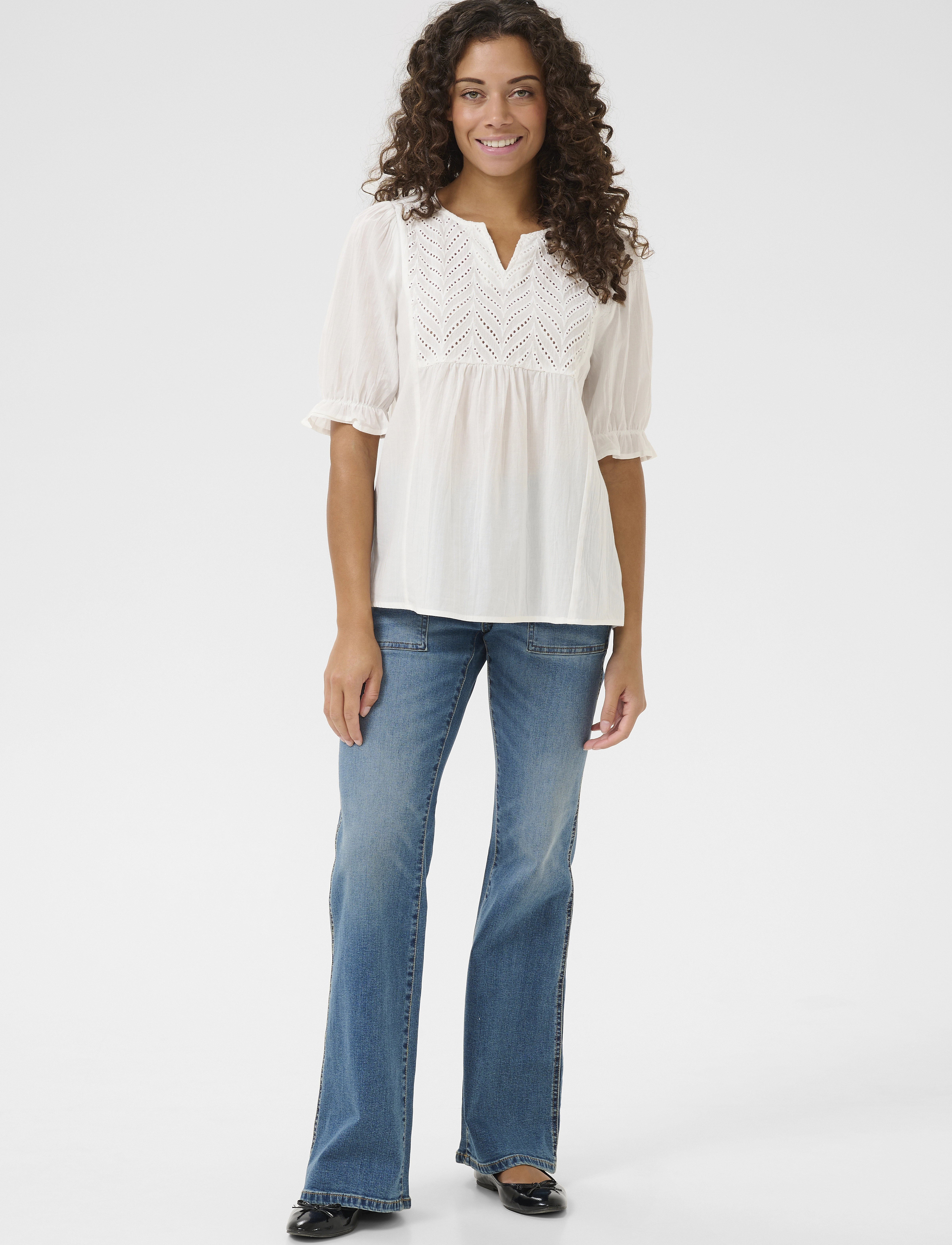 Culture - CUmuxi Toril Blouse - kurzämlige blusen - spring gardenia - 3
