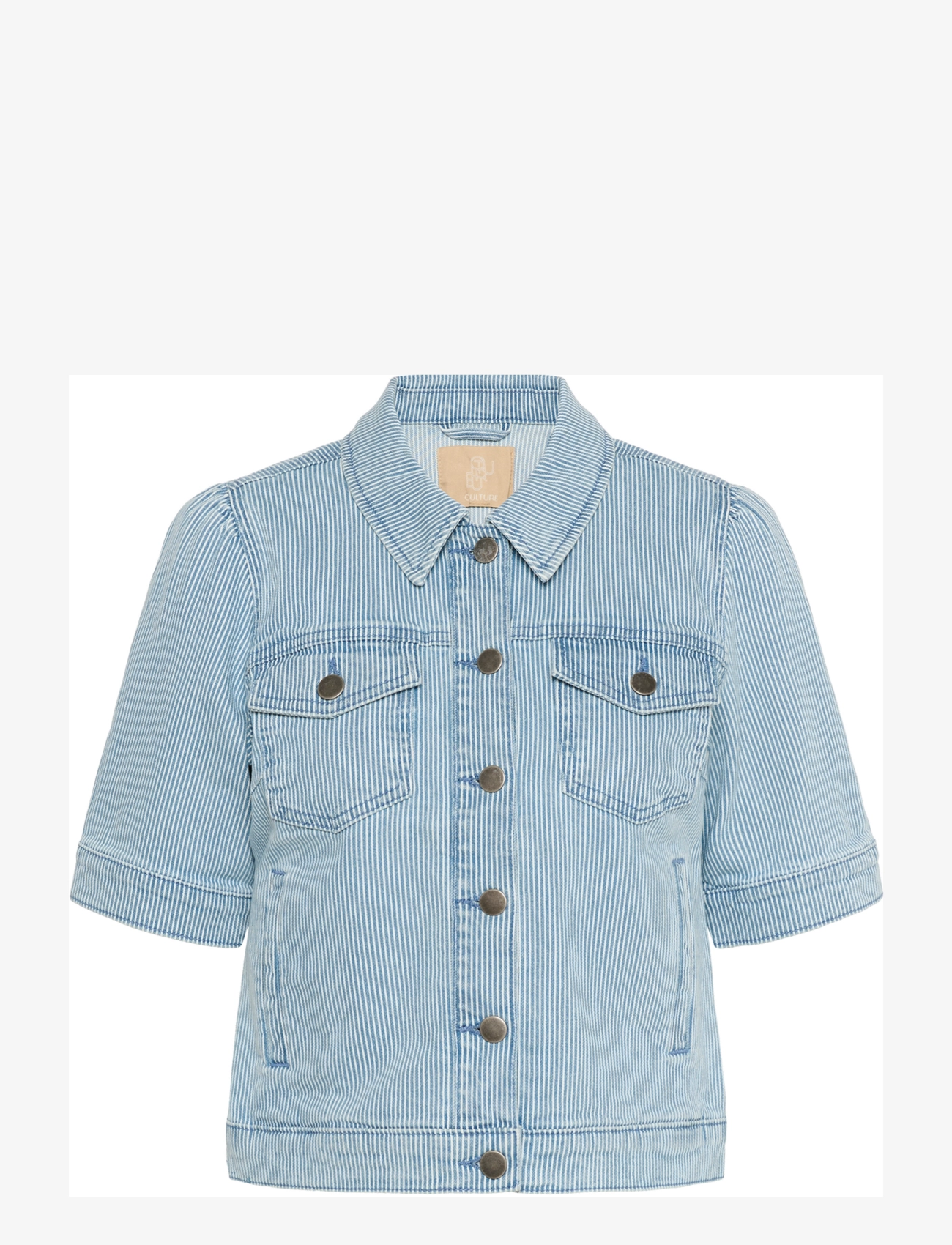 Culture CUmilky SS Jacket - Denim shirts - BLUE/WHITE STRIPE / blue