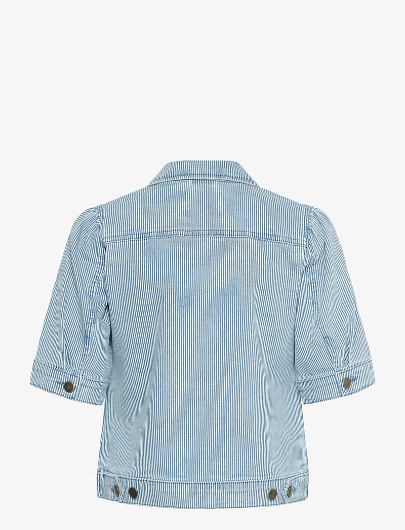 Culture - CUmilky SS Jacket - denimskjorter - blue/white stripe - 2