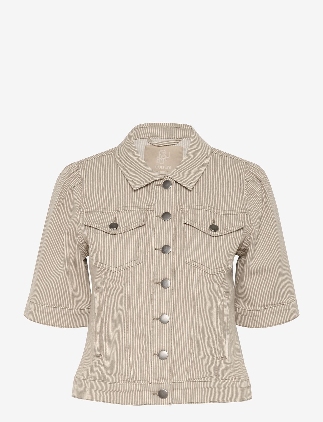 Culture - CUmilky SS Jacket - dune/white stripe - 1