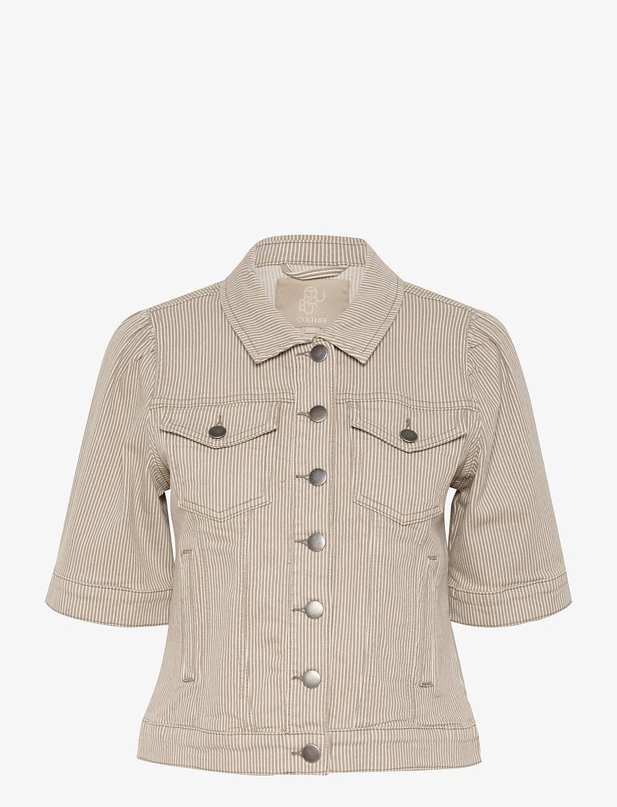 Culture - CUmilky SS Jacket - dune/white stripe - 1