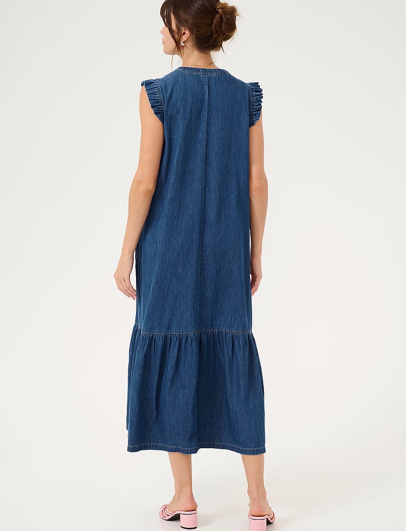 Culture - CUberteline Arpa Dress - denimkjoler - dark blue wash - 3