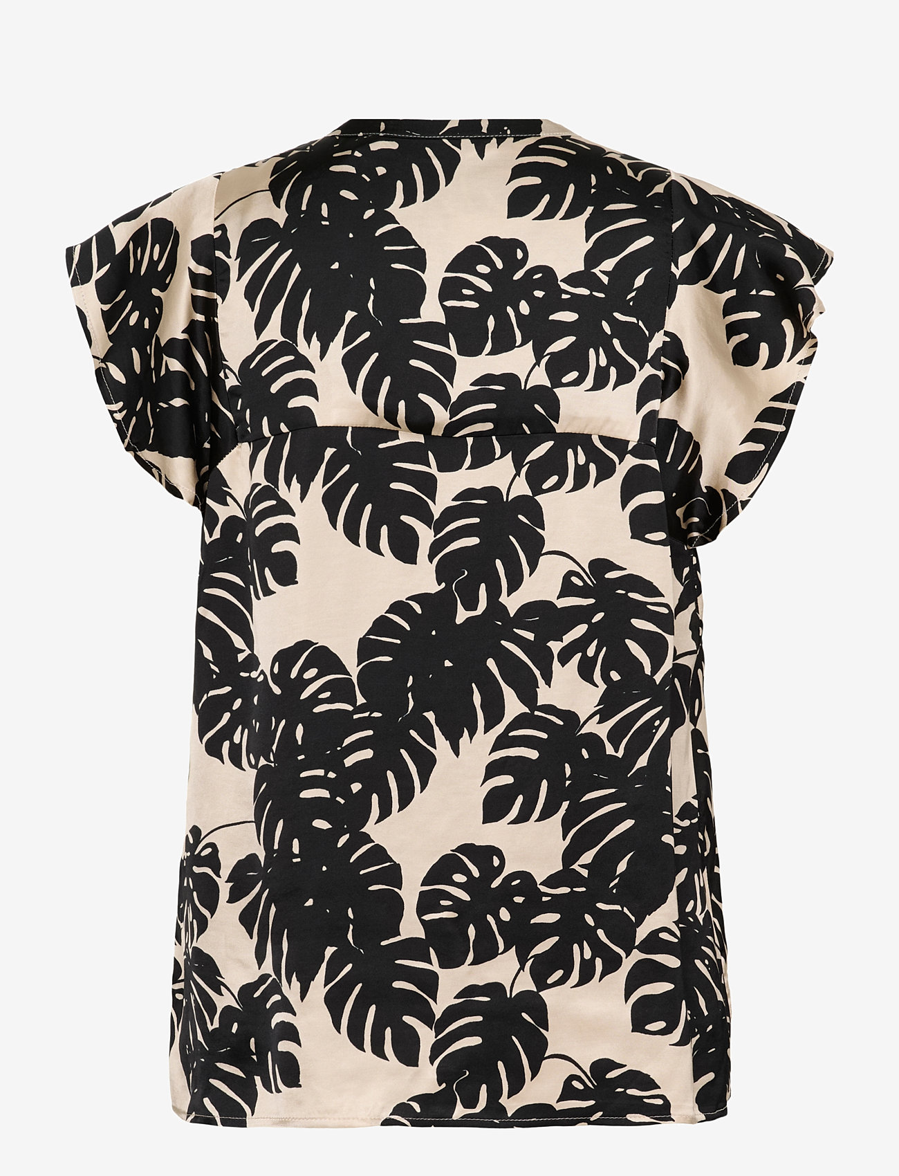 Culture - CUmiso Berna Capsleeve - palaidinės trumpomis rankovėmis - black palm leaves - 2