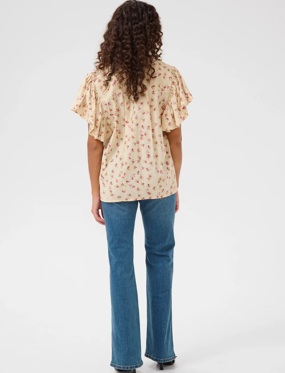 Culture - CUpuglia Gally Blouse - lyhythihaiset puserot - offwhite/rosa flower - 4