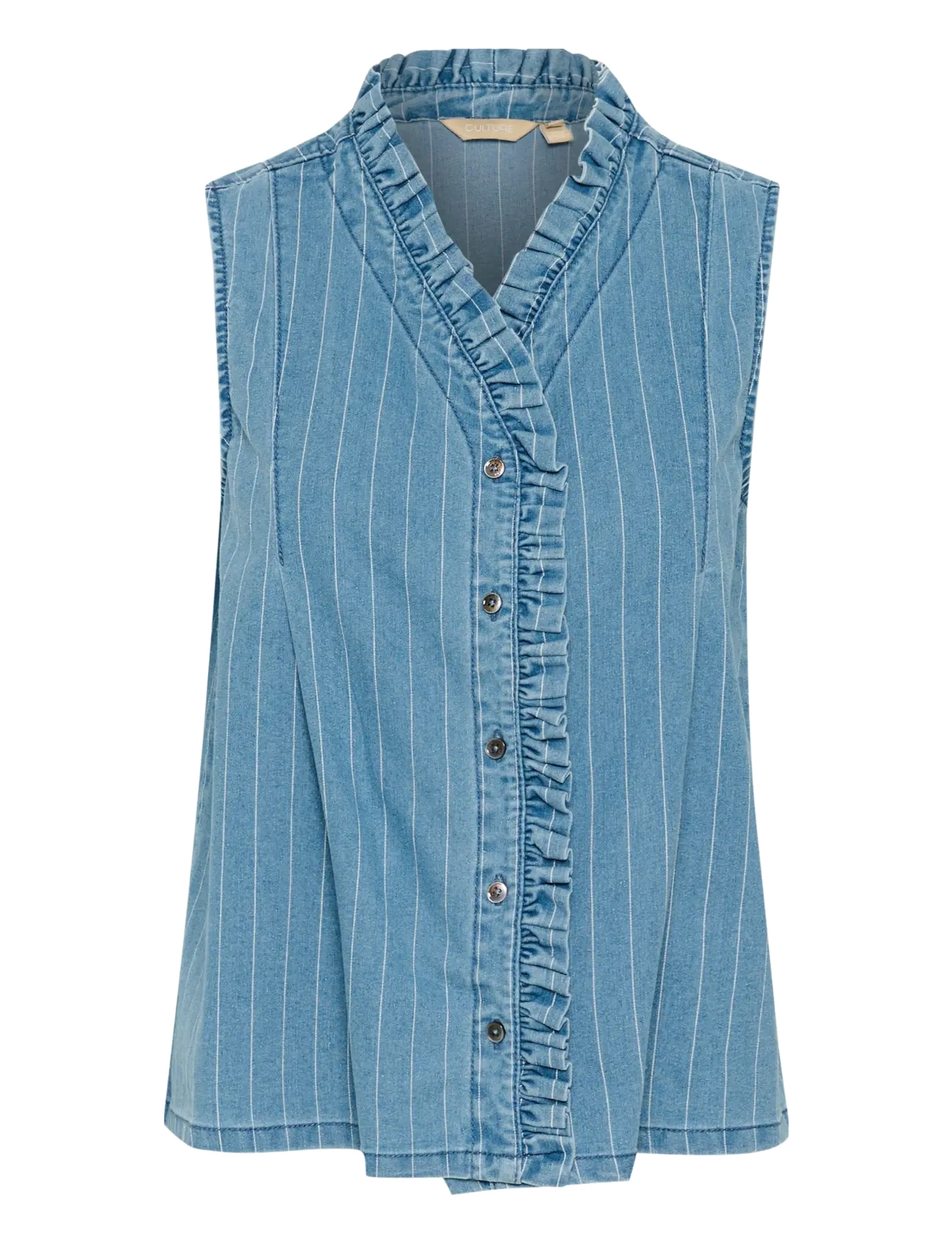 Culture CUrenny Sleeveless Shirt - Bluser - LIGHT BLUE DENIM / blue