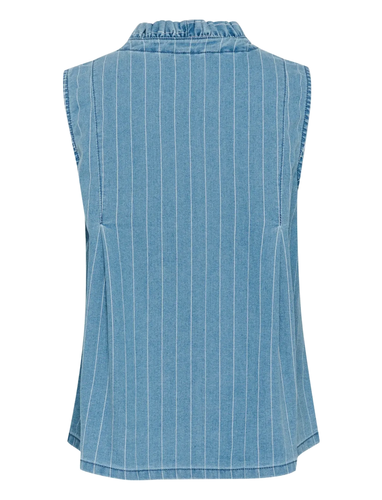 Culture - CUrenny Sleeveless Shirt - blouses sans manches - light blue denim - 2