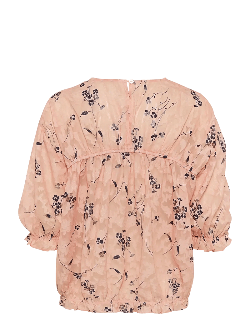 Culture - CUparis Blouse - kurzämlige blusen - pink/black flower - 2
