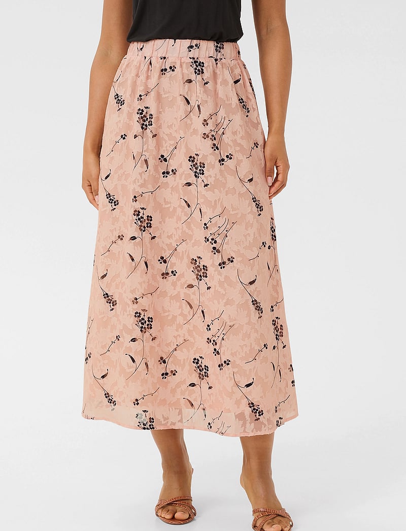 Culture - CUparis Skirt - midi-röcke - pink/black flower - 0