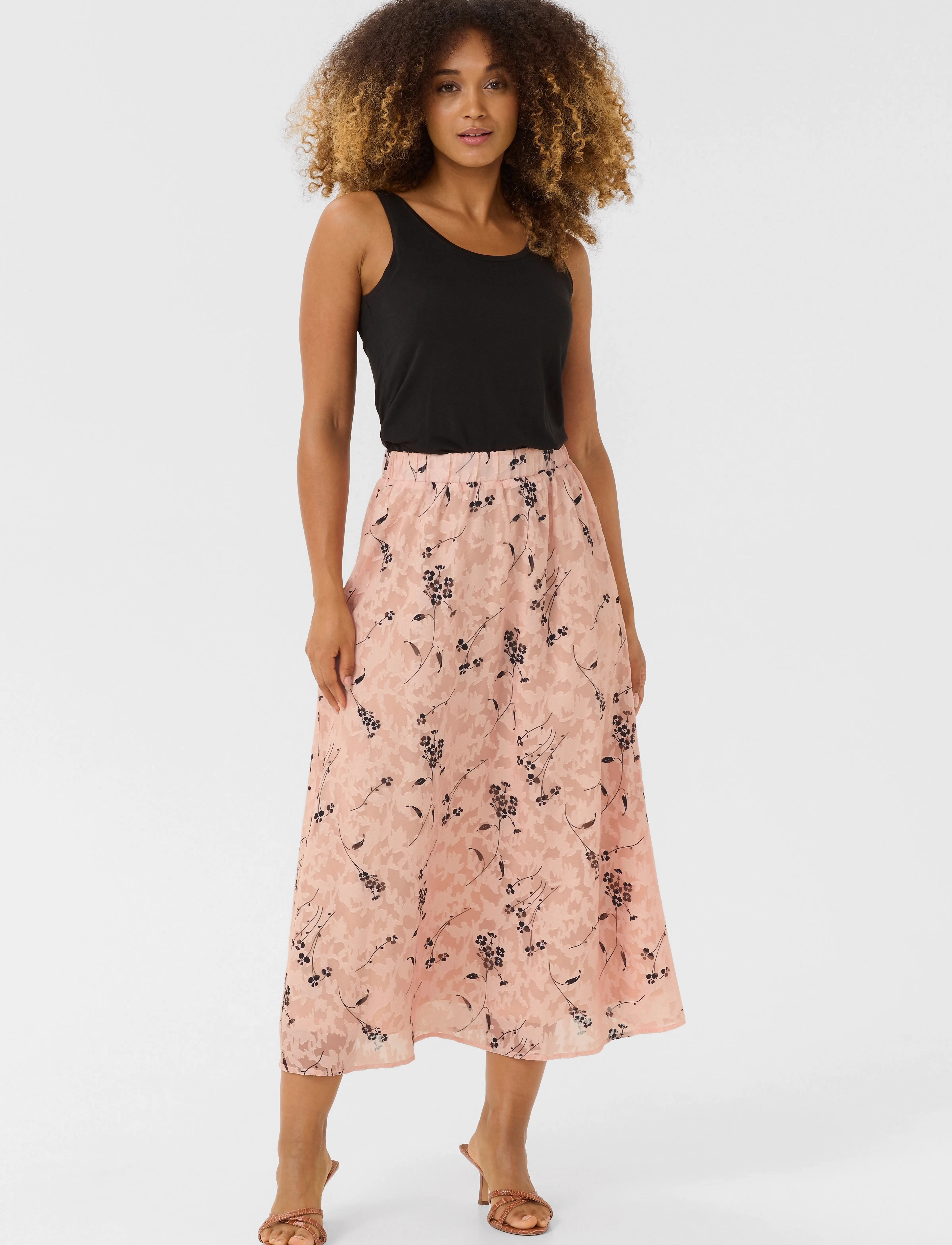 Culture - CUparis Skirt - pink/black flower - 3