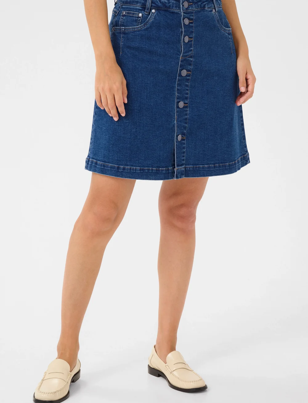 Culture - CUlea Ami Short Skirt - teksaseelikud - medium blue wash - 0