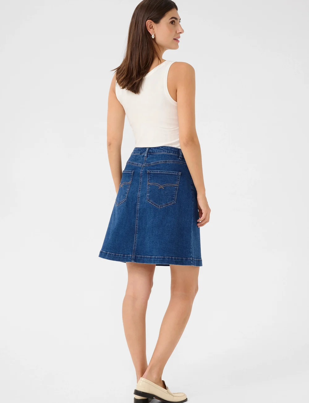 Culture - CUlea Ami Short Skirt - teksaseelikud - medium blue wash - 4