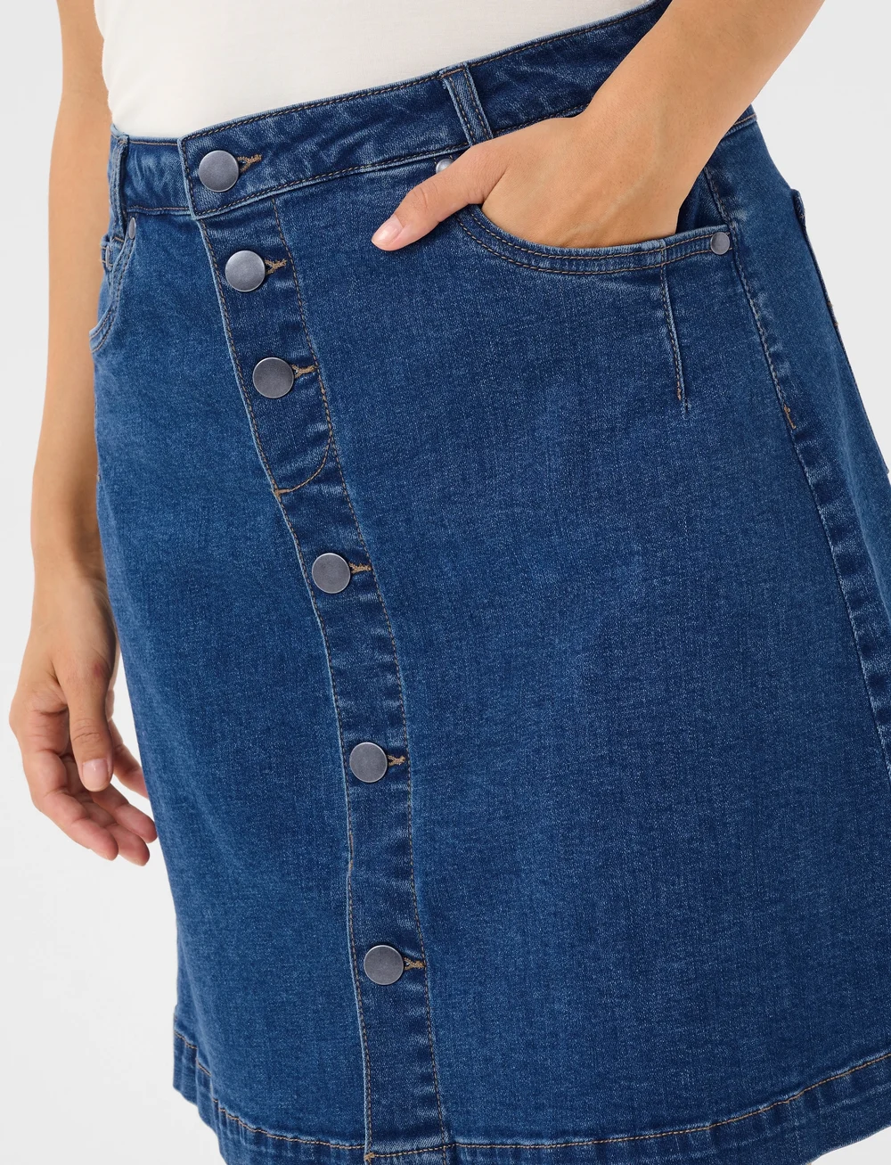 Culture - CUlea Ami Short Skirt - teksaseelikud - medium blue wash - 5