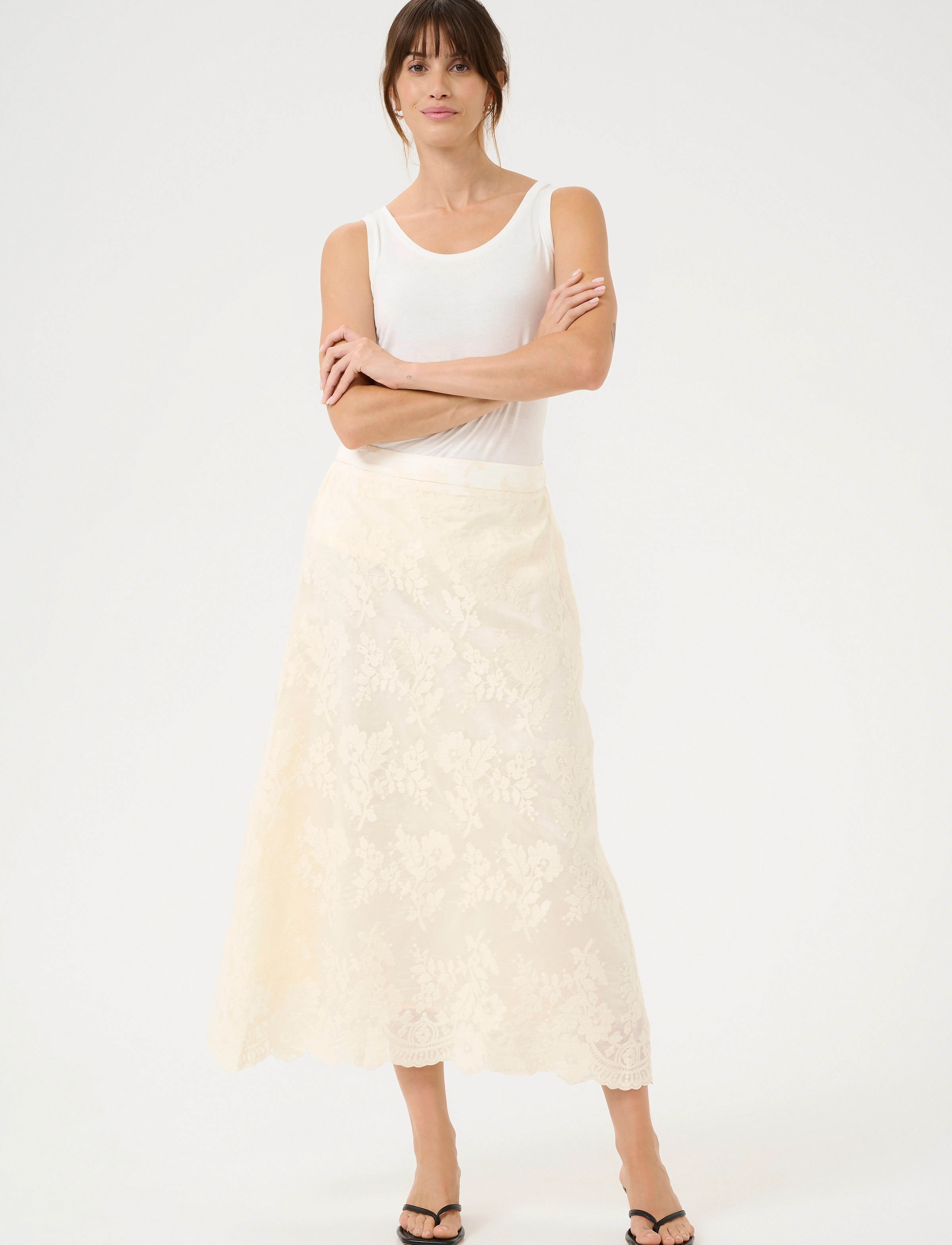 Culture - CUarona Skirt - midihameet - whitecap - 3