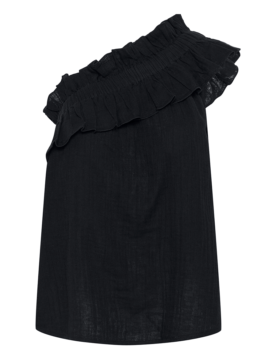 Culture - CUpuf Elina One Shoulder Top - Ärmellose tops - black - 1
