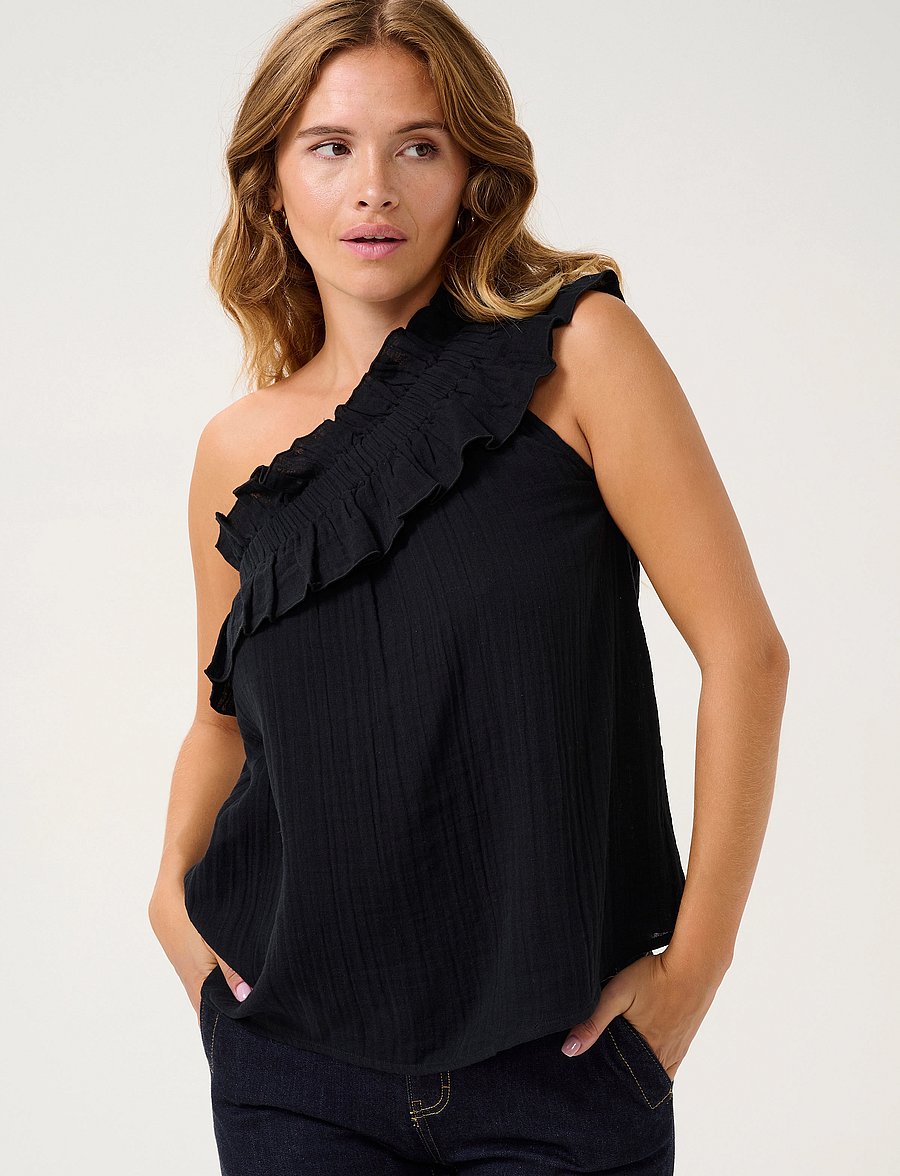 Culture - CUpuf Elina One Shoulder Top - Ärmellose tops - black - 0