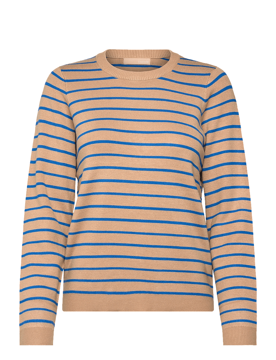 Culture - CUebba Annemette ON Pullover - megztiniai - tannin/blue stripe - 0