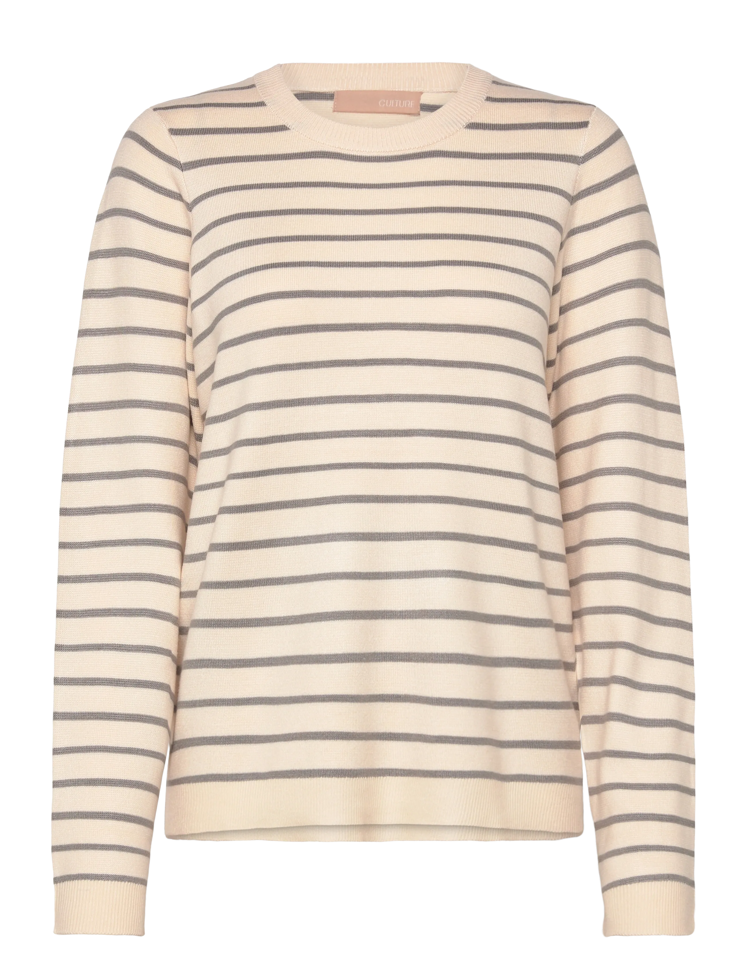 Culture CUebba Annemette ON Pullover - Strickmode - WHITECAP/GREY STRIPE / cream