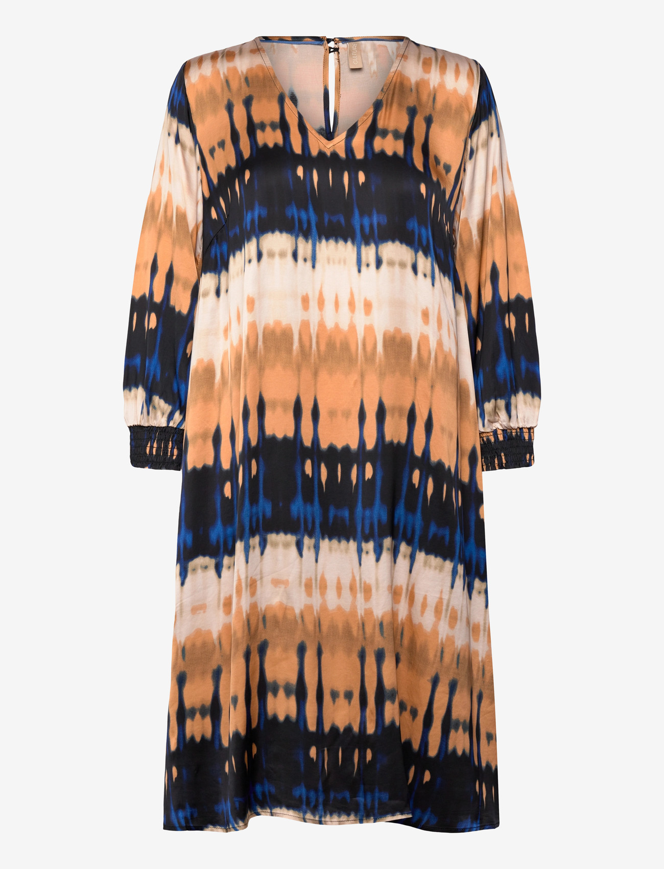 Culture - CUmacy Berna Short Dress - vidutinio ilgio suknelės - blue/beige graphic - 0