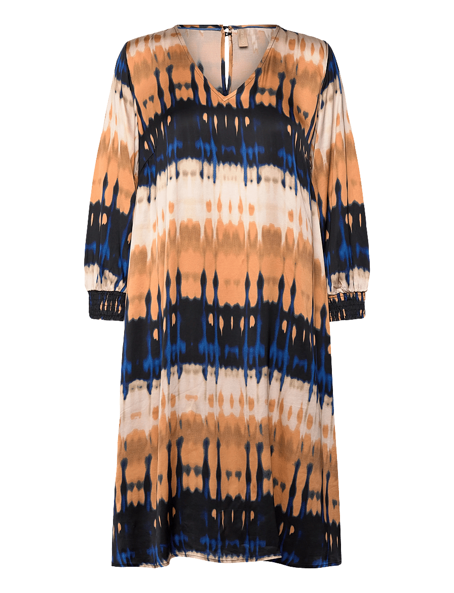 Culture - CUmacy Berna Short Dress - midikleider - blue/beige graphic - 0